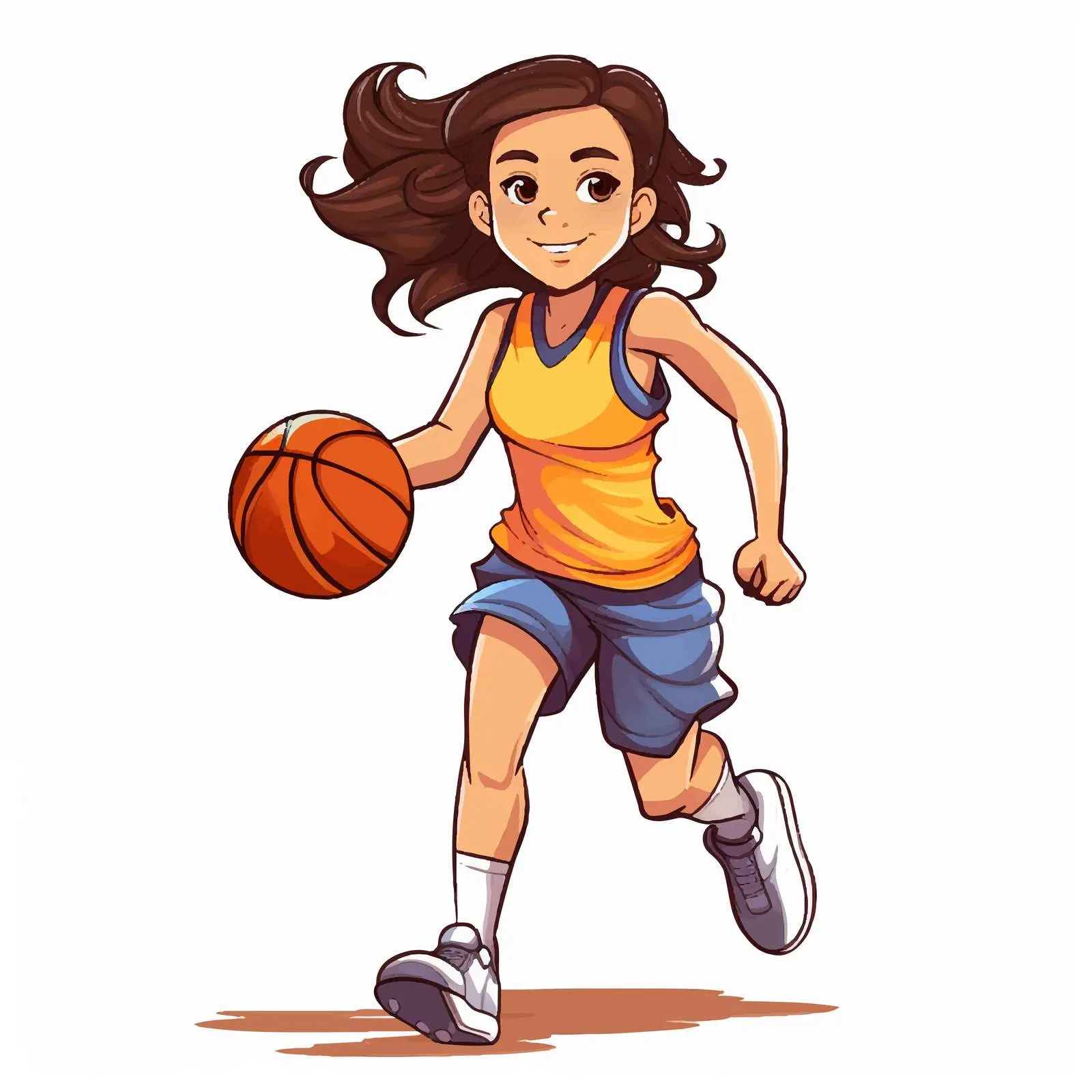 Cartoon Illustration of Female Basketball Player — free download from Dotvec