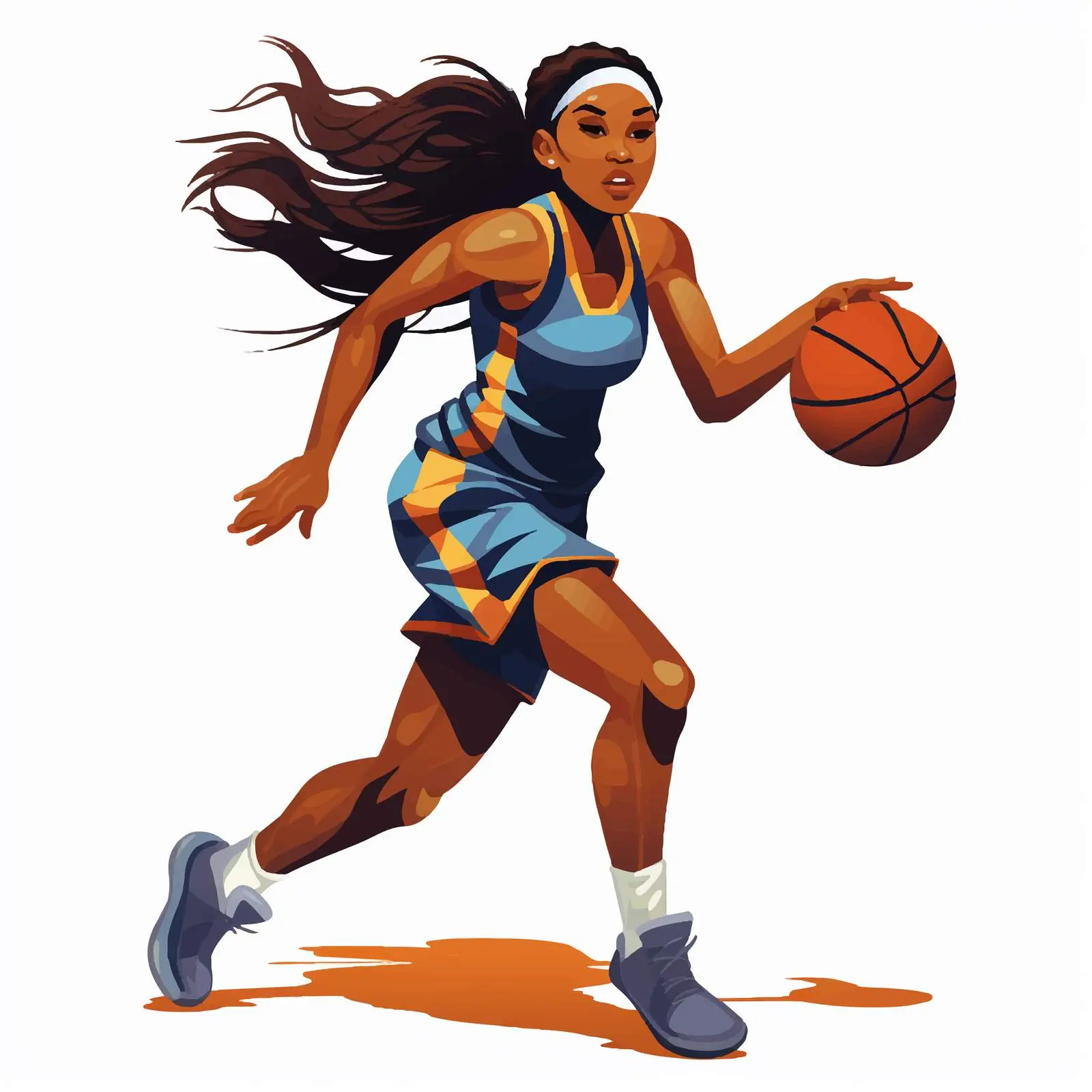 Cartoon Illustration of Female Basketball Player — free download from Dotvec