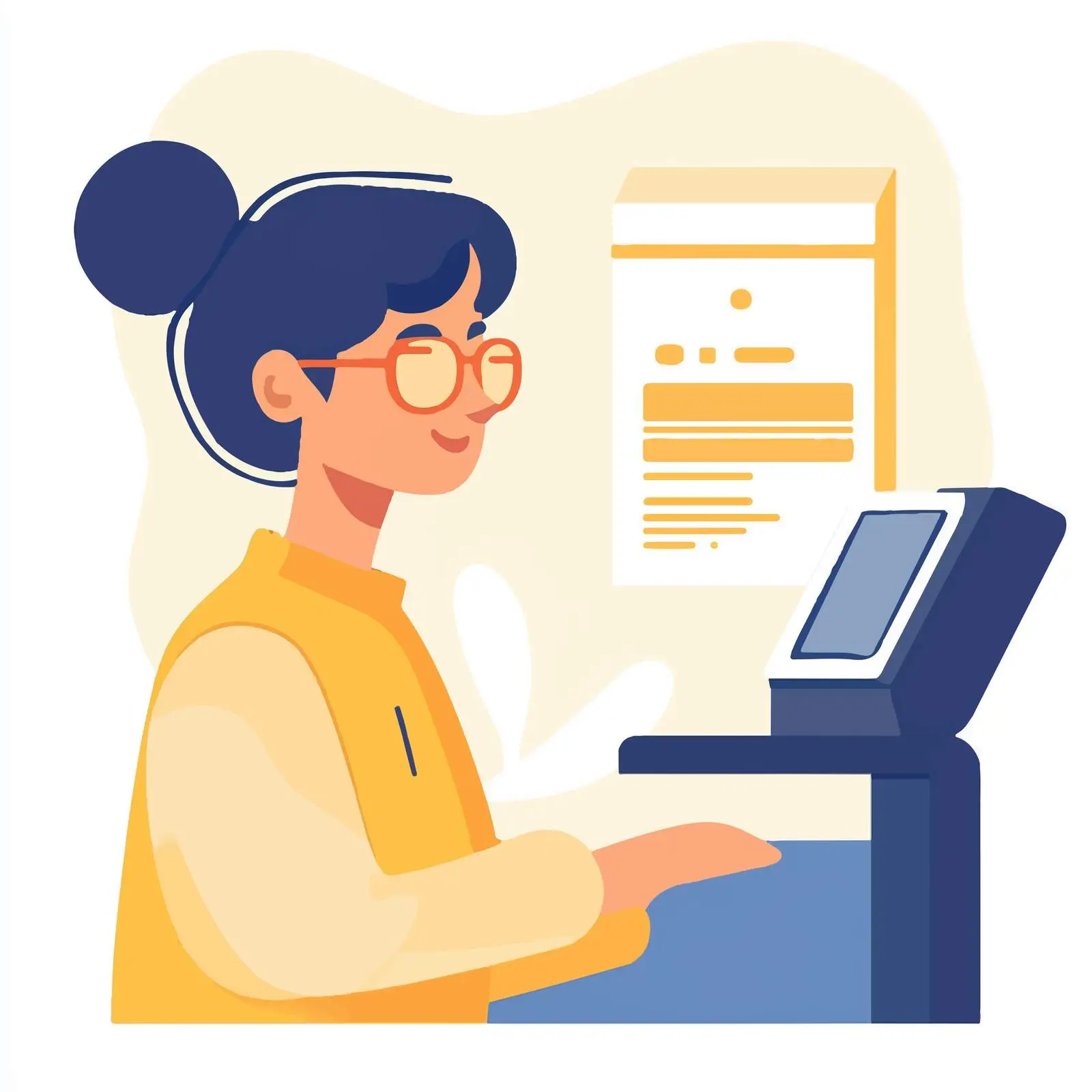 Female Bank Cashier Flat Vector Illustration — free download from Dotvec