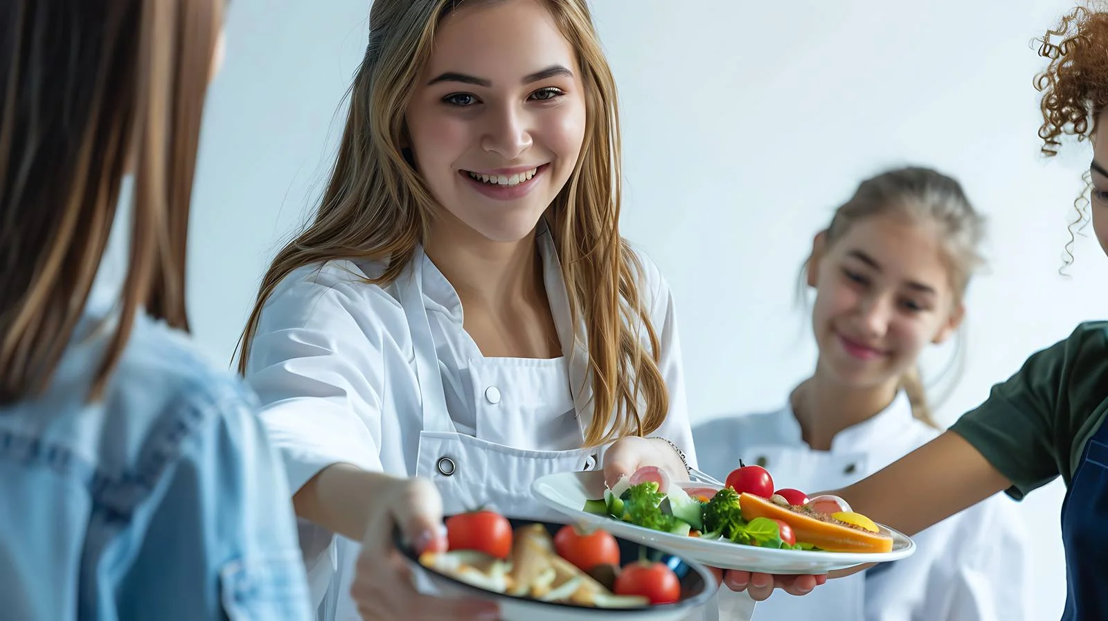 Culinary Teacher Distributing Food Samples — free download from Dotvec