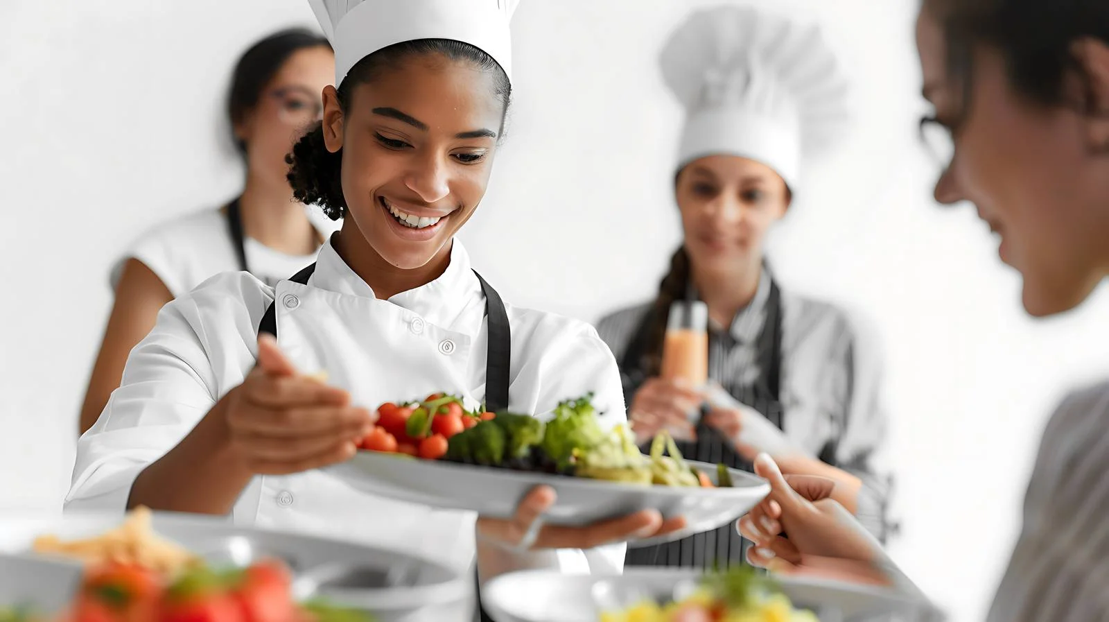 Chef Distributing Food Samples to Students — free download from Dotvec