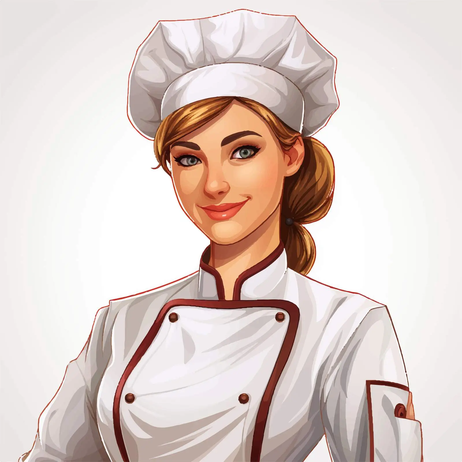 Cartoon Female Chef in Uniform Illustration — free download from Dotvec