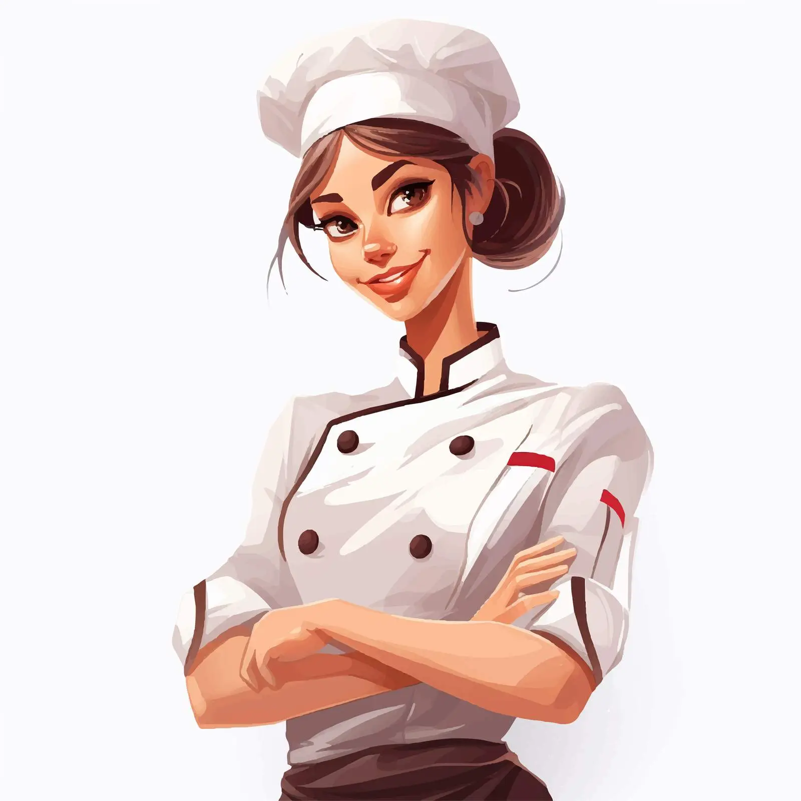 Female Chef in Uniform Cartoon Illustration — free download from Dotvec