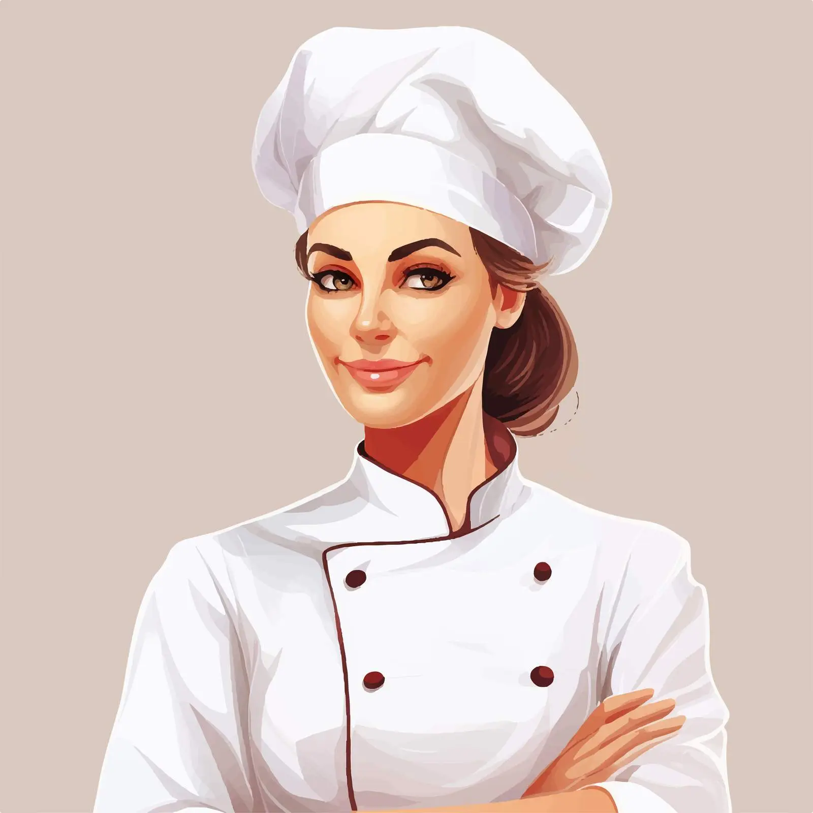 Female Chef in Uniform Vector Illustration — free download from Dotvec