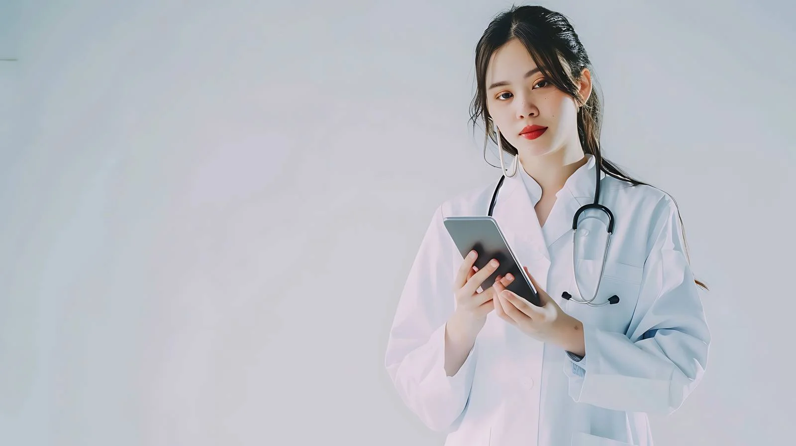 Professional Female Doctor in Hospital with Telephone — free download from Dotvec