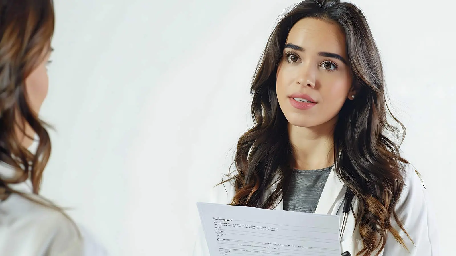 Female Doctor with Application Form – free care image from Dotvec