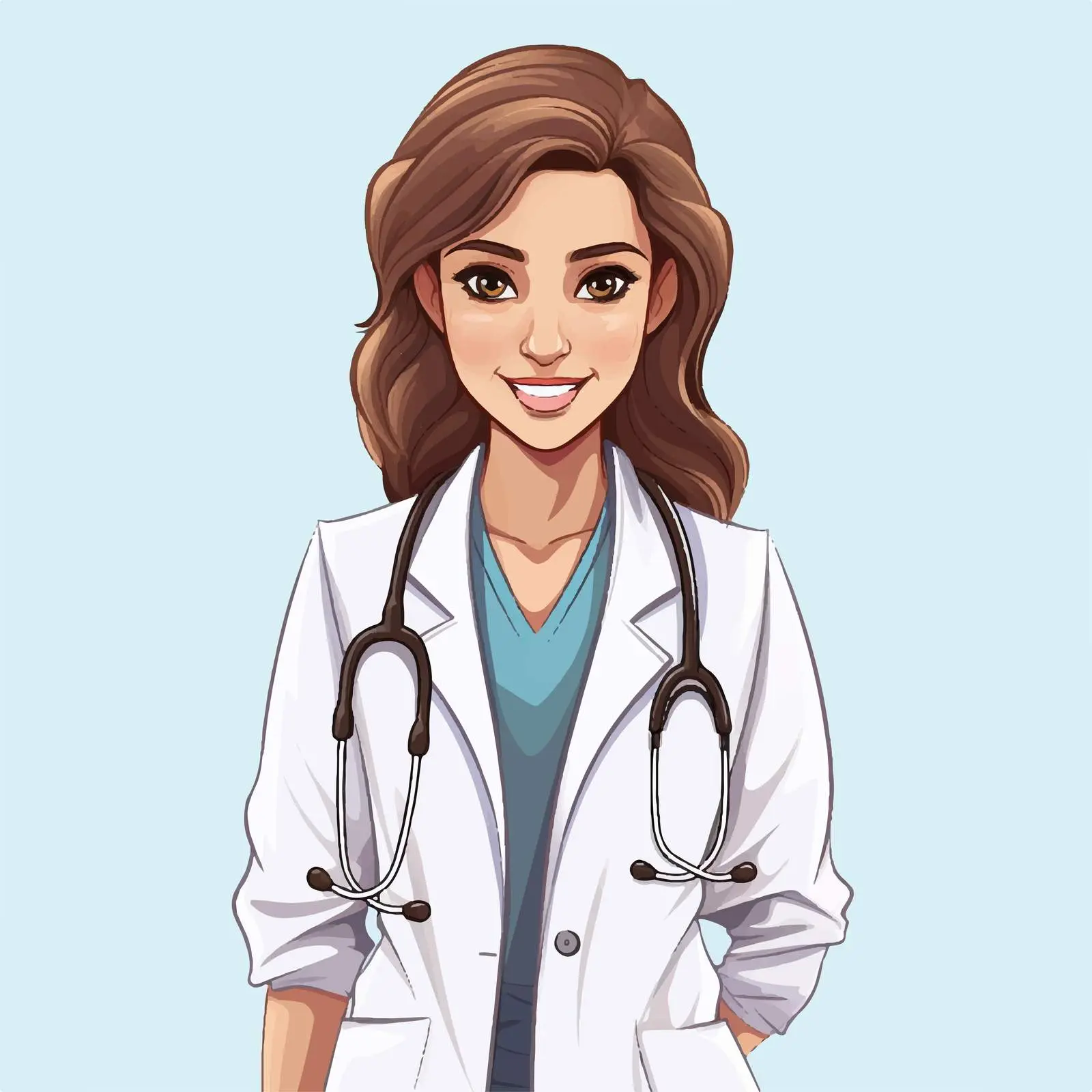 Female Doctor in Uniform with Stethoscope Vector — free download from Dotvec