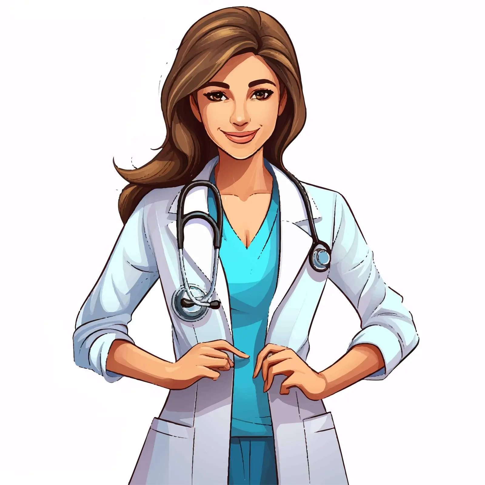 Female Doctor in Uniform with Stethoscope Vector — free download from Dotvec