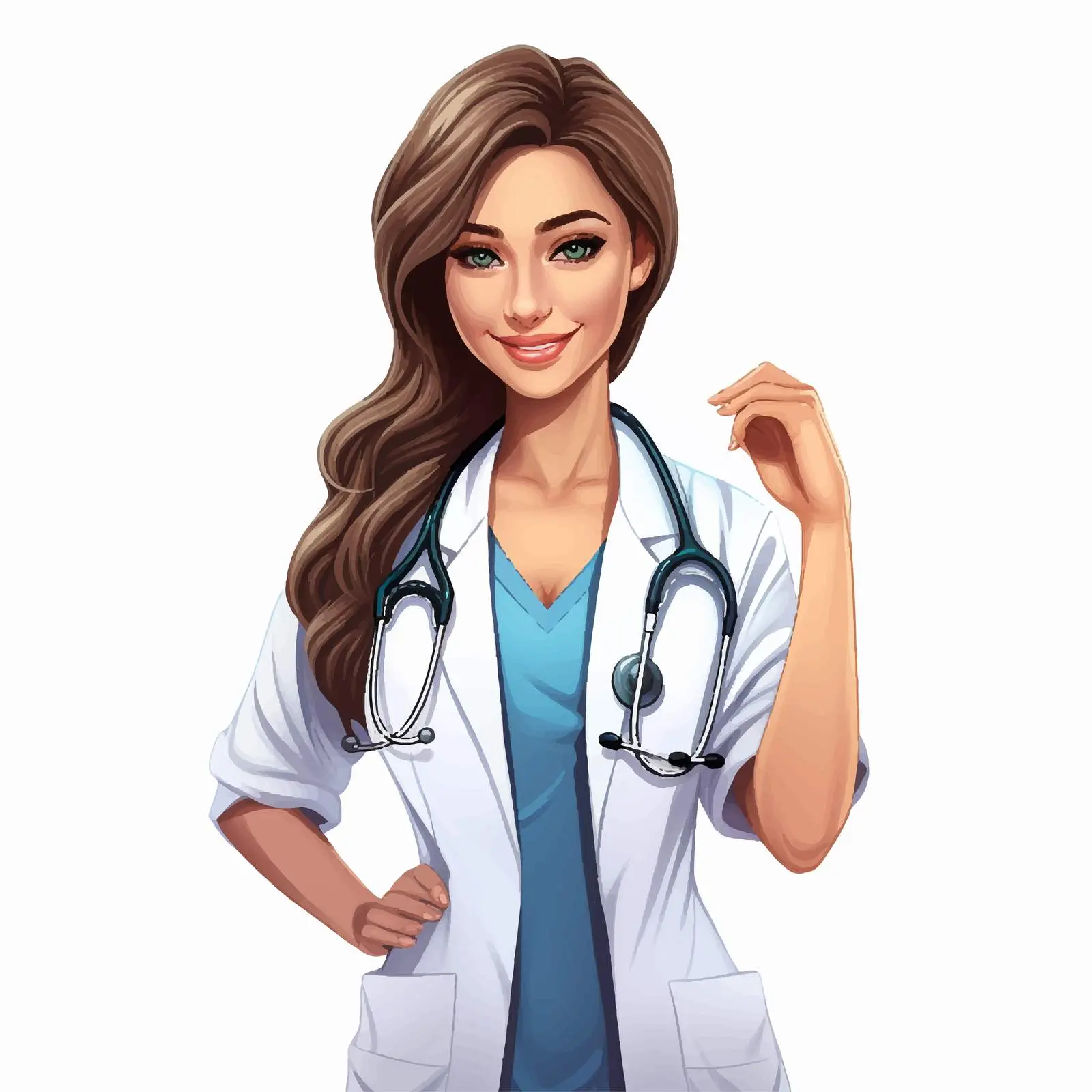 Female Doctor in Uniform with Stethoscope Vector — free download from Dotvec