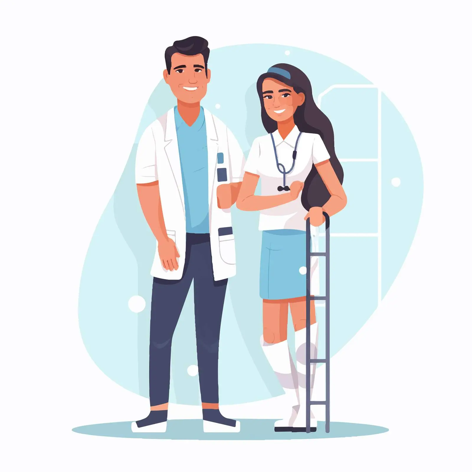 Female Doctor Consults Patient with Broken Arm — free download from Dotvec
