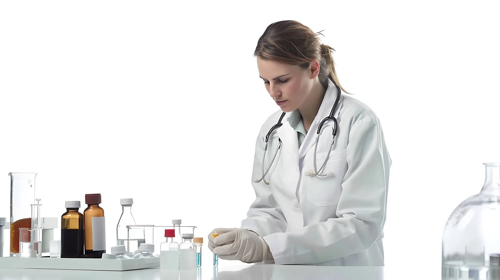 Doctor Examining IV Drips in Lab — free download from Dotvec