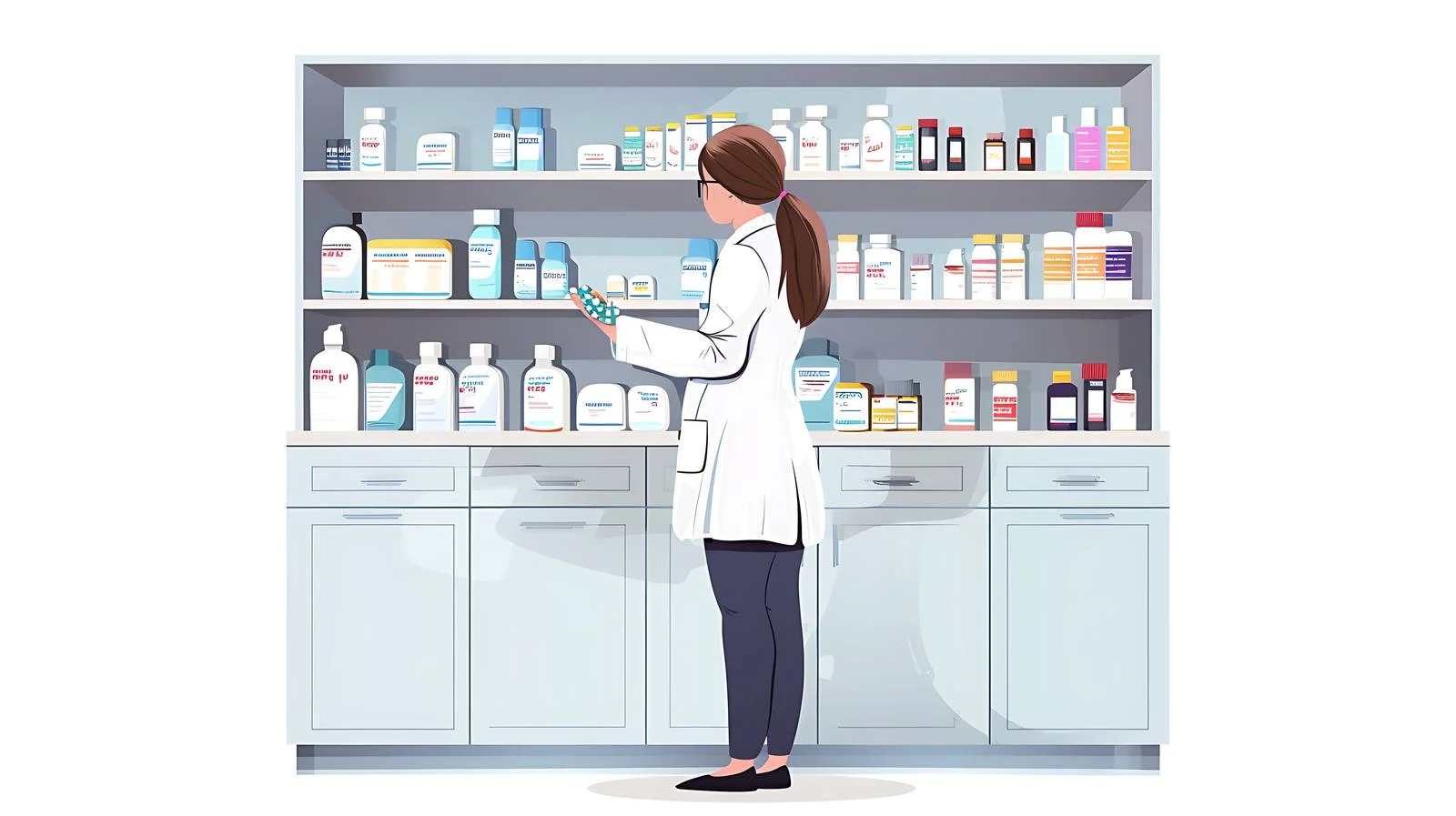 Doctor Retrieves Medicines from Pharmacy Cabinet — free download from Dotvec