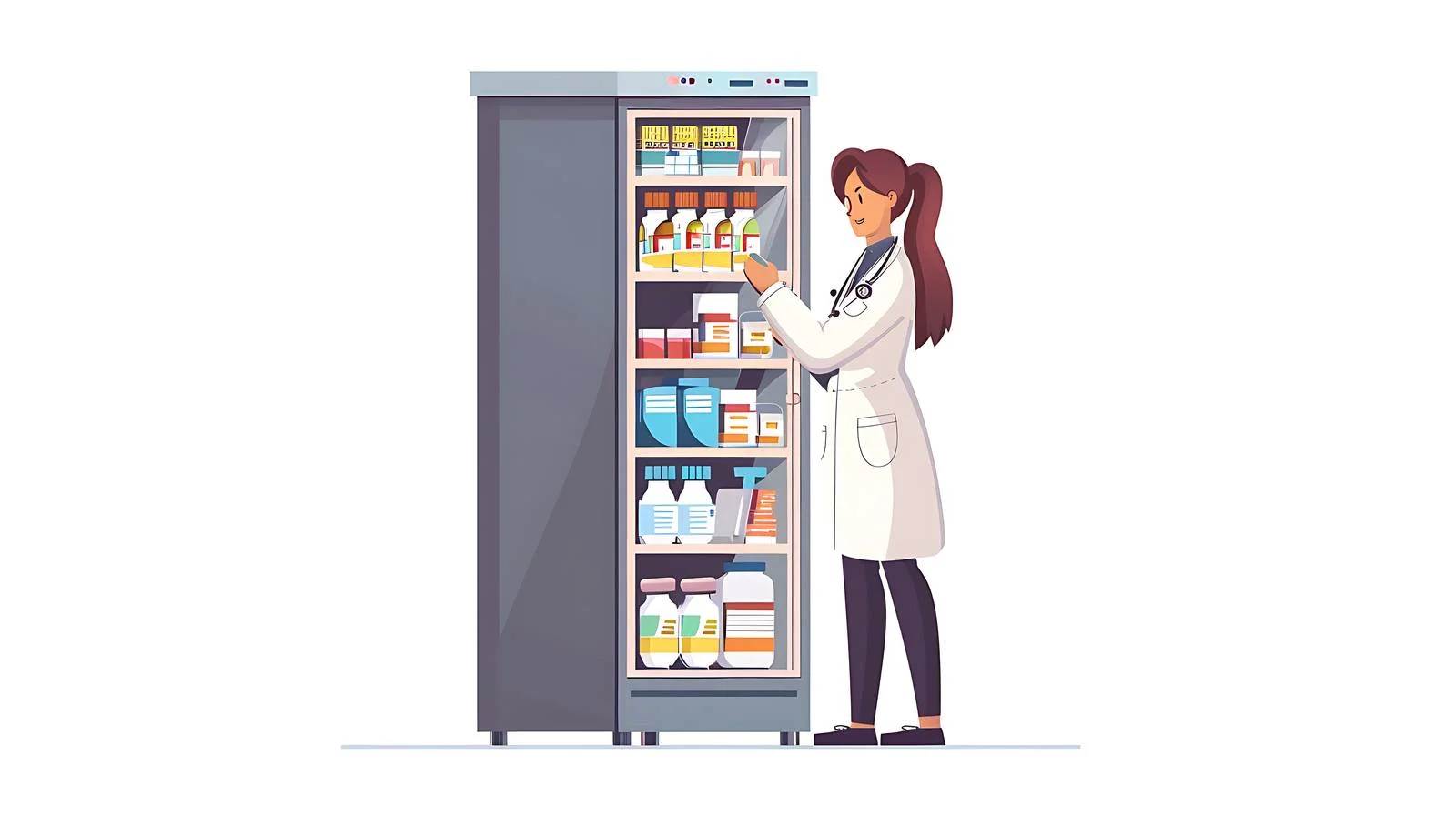 Medical Supplies Retrieval by Female Physician — free download from Dotvec