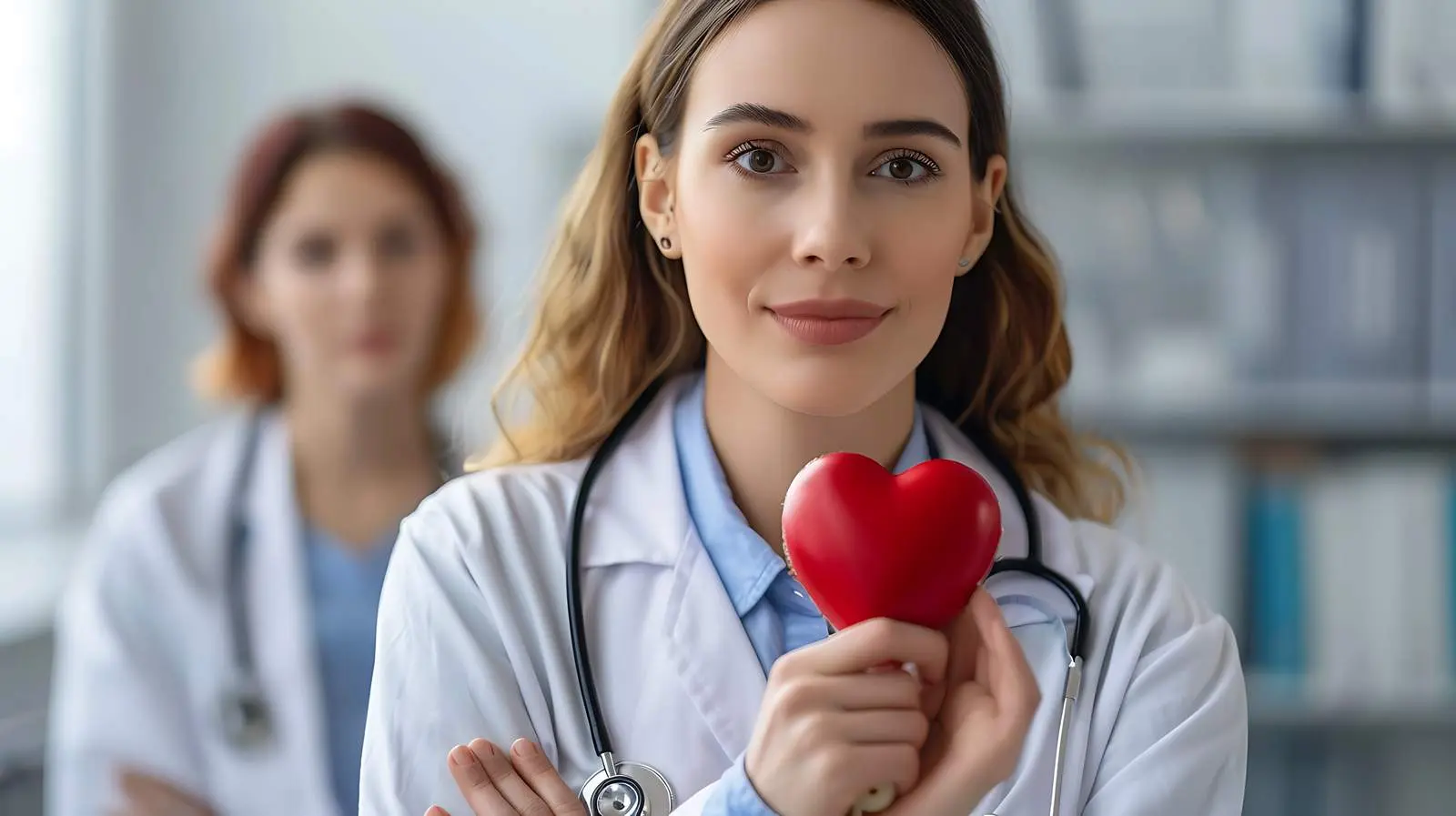 Female Doctor with Stethoscope and Heart – free care image from Dotvec