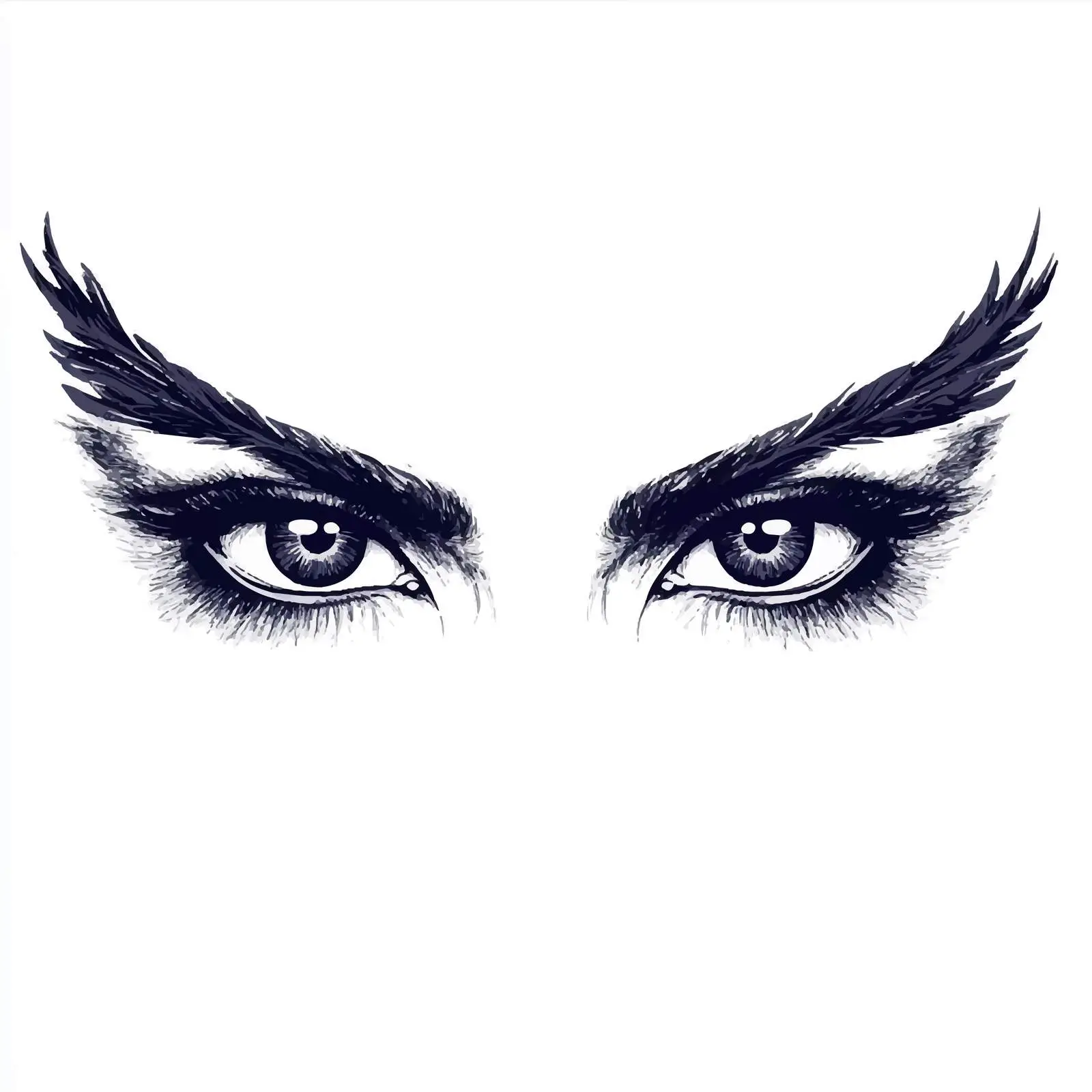 Elegant Female Eyes Vector in Full View — free download from Dotvec