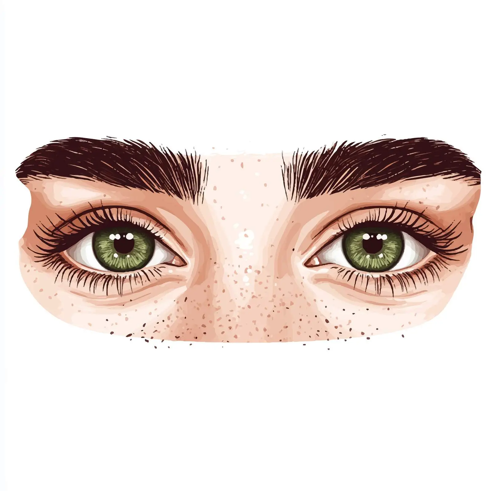 Elegant Female Eyes Vector Illustration Full View — free download from Dotvec
