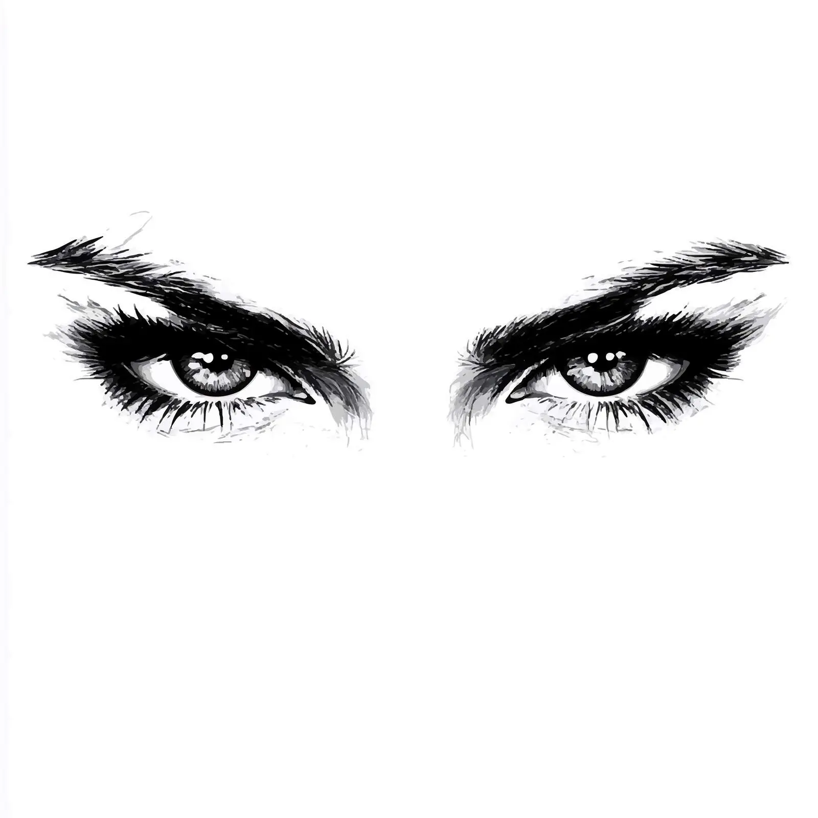 Stylized Female Eyes Vector Artwork — free download from Dotvec