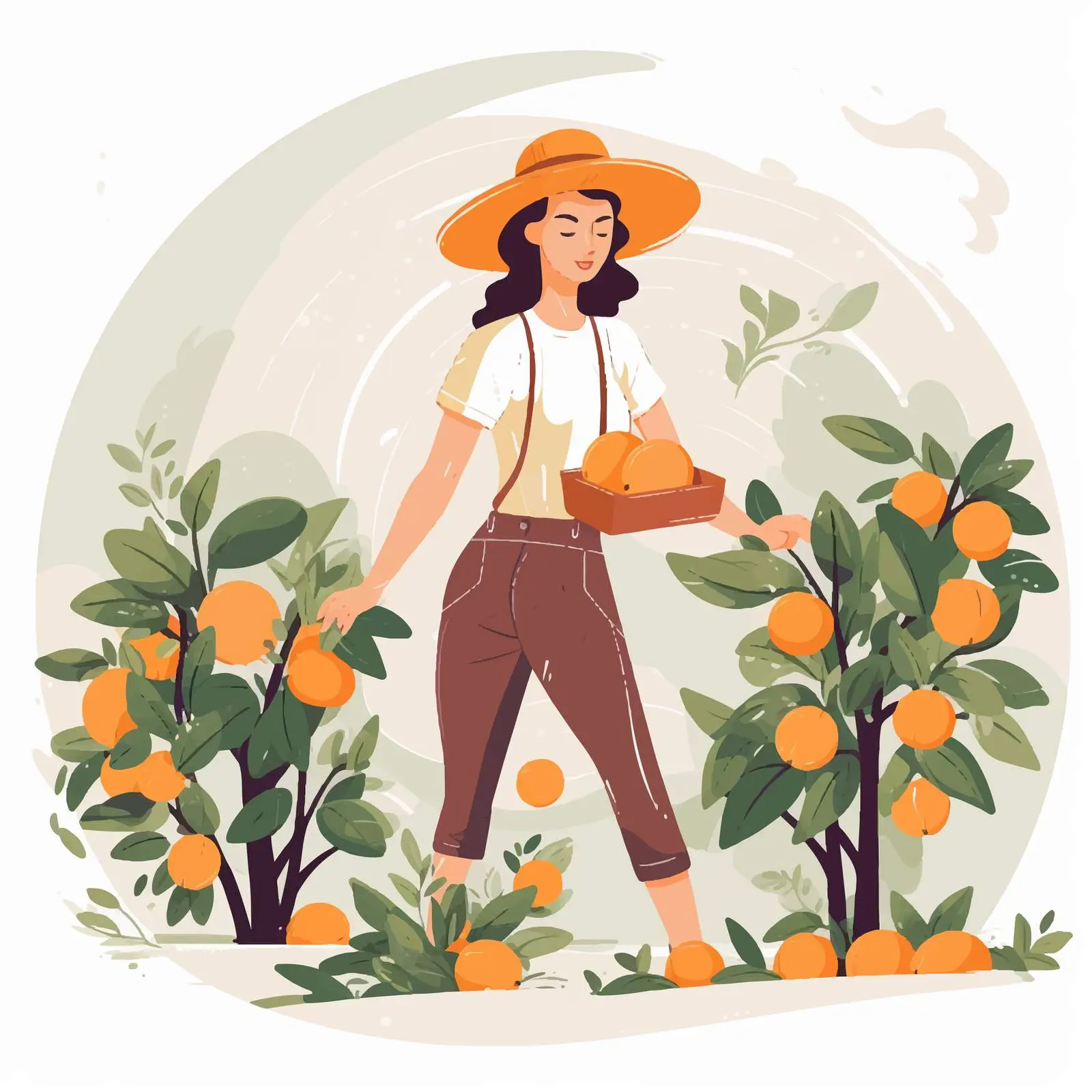 Female Farmer in Uniform Picking Fruits — free download from Dotvec