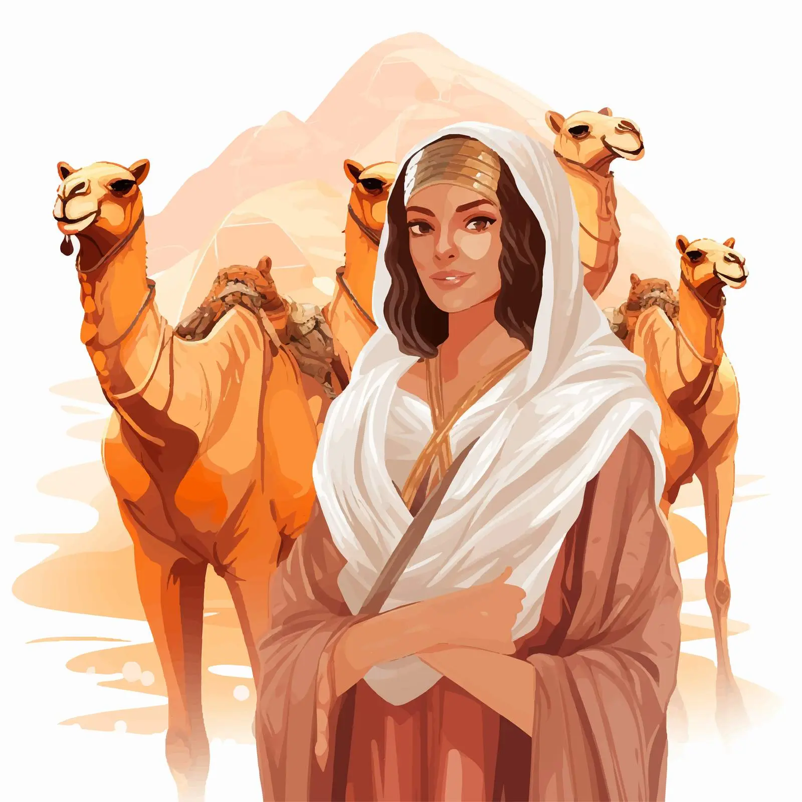 Female Figure with Camel Face Cartoon Vector — free download from Dotvec