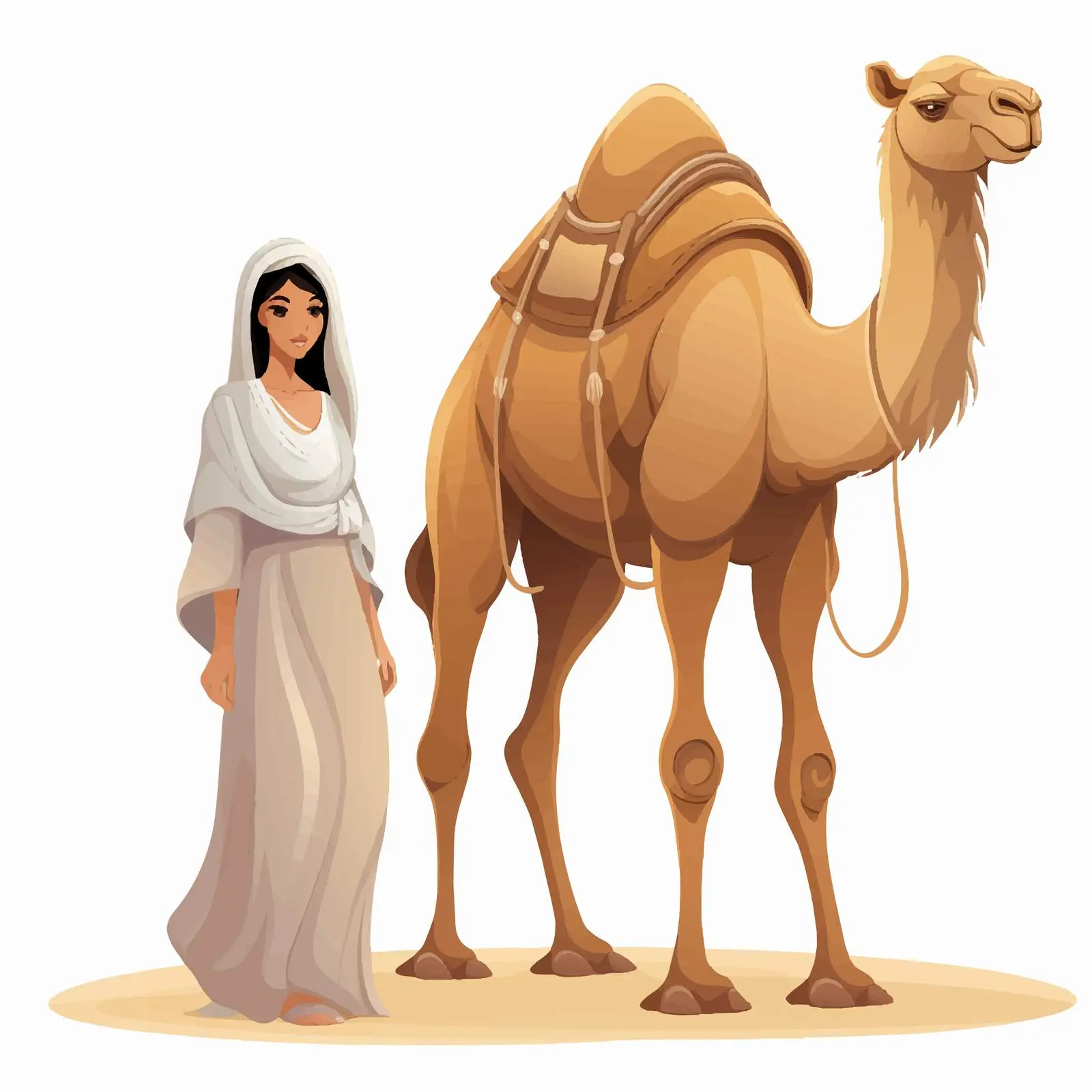 Female Figure with Dromedary Camel Face Vector — free download from Dotvec
