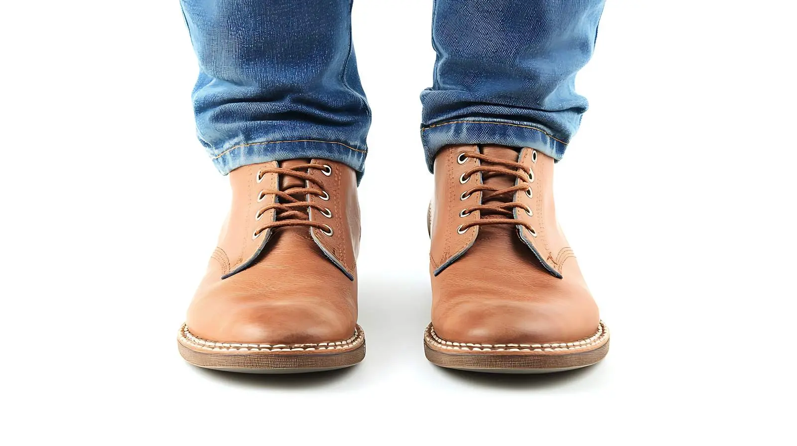 Closeup of Groomed Female Feet in Jeans – free nail image from Dotvec