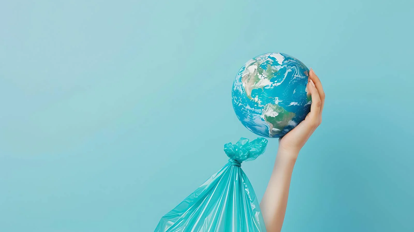 Eco-Friendly Hand Holding Globe in Bag — free download from Dotvec