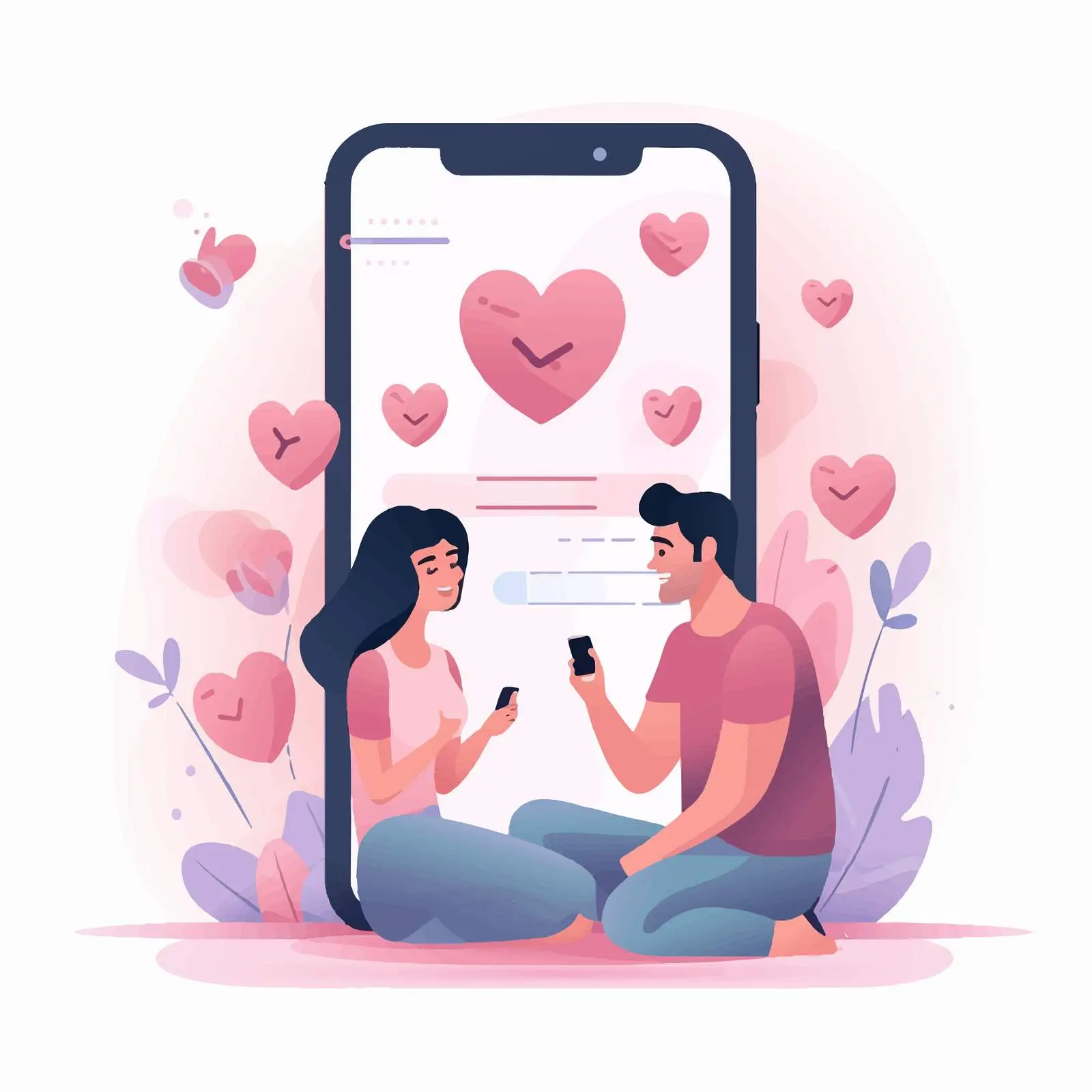 Woman Using Dating App on Mobile Phone — free download from Dotvec