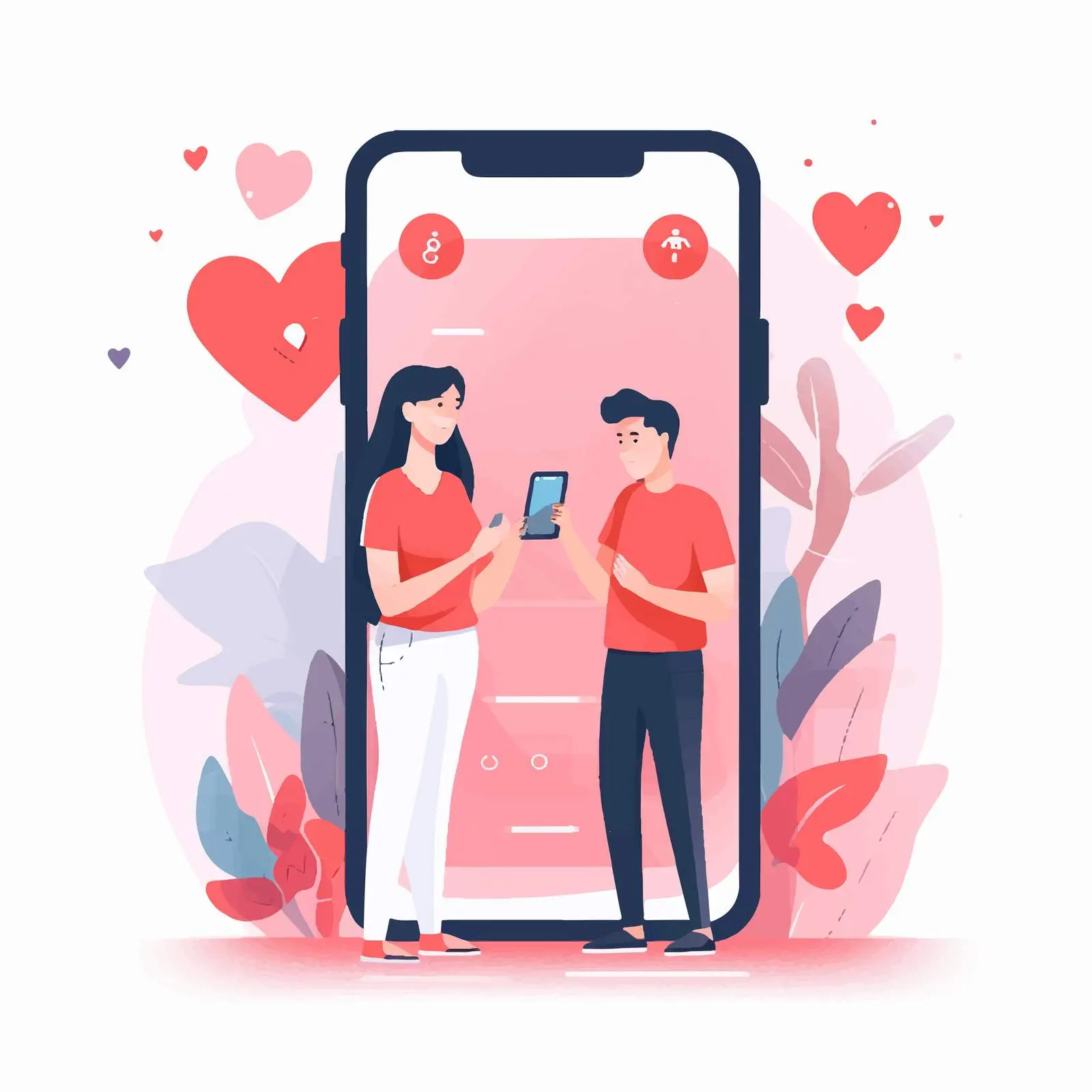 Female Hand Holding Mobile Phone with Dating App — free download from Dotvec