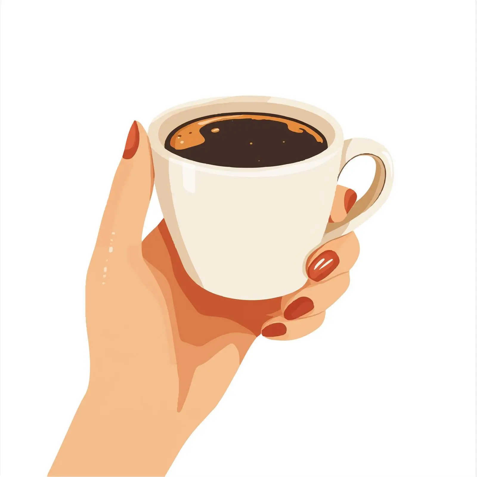Female Hand Holding Coffee Cup Illustration — free download from Dotvec