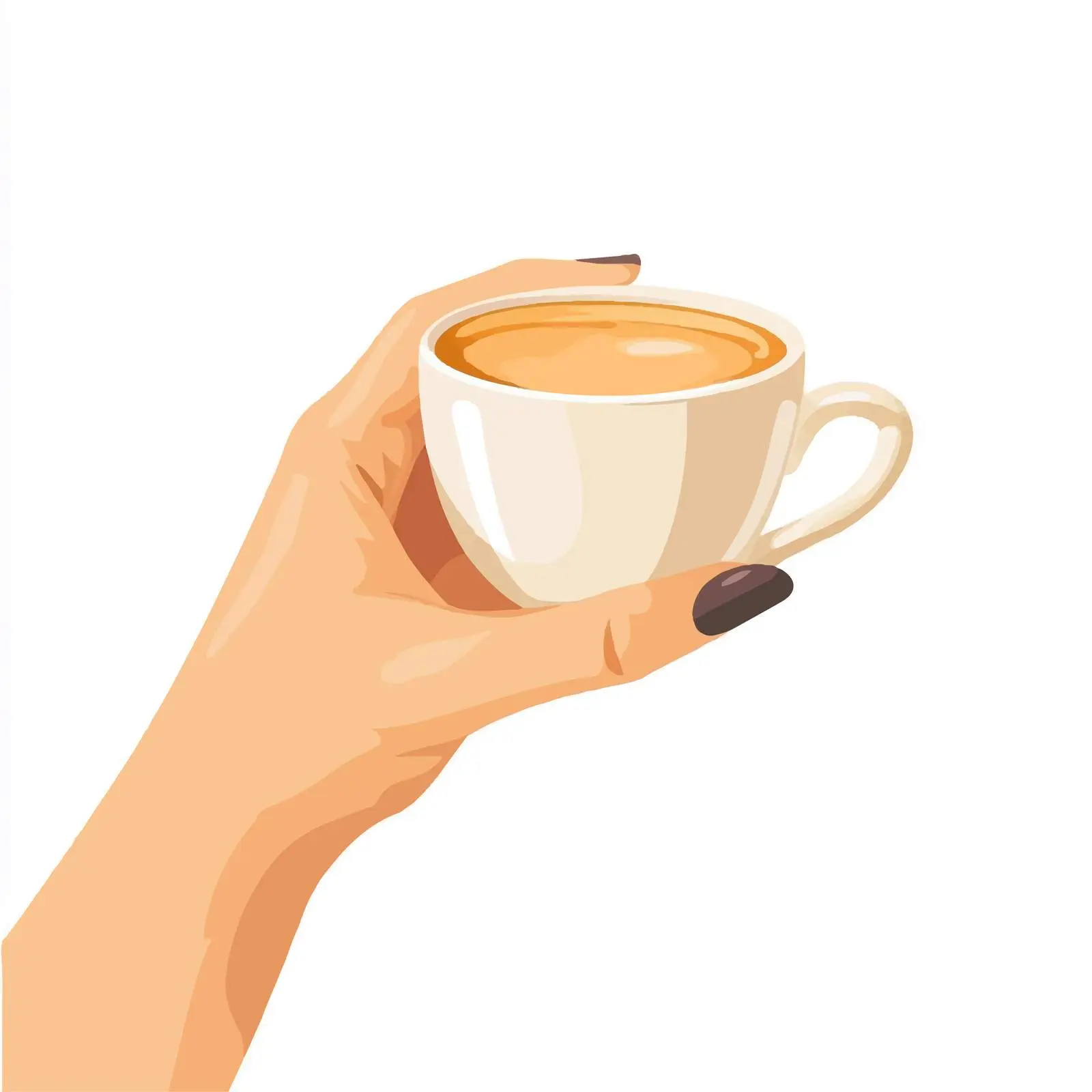 Woman Holding Coffee Cup in Centered Composition — free download from Dotvec