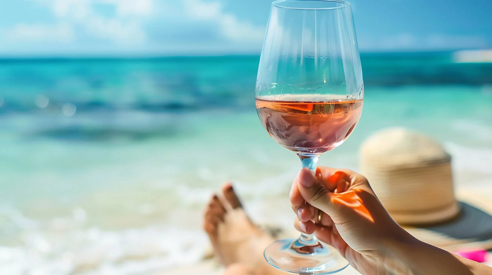 Elegant Beach Wine Relaxation Scene — free download from Dotvec