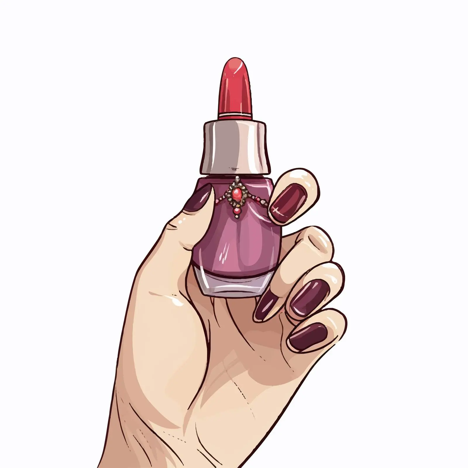 Trendy Nail Polish with Long Nails — free download from Dotvec