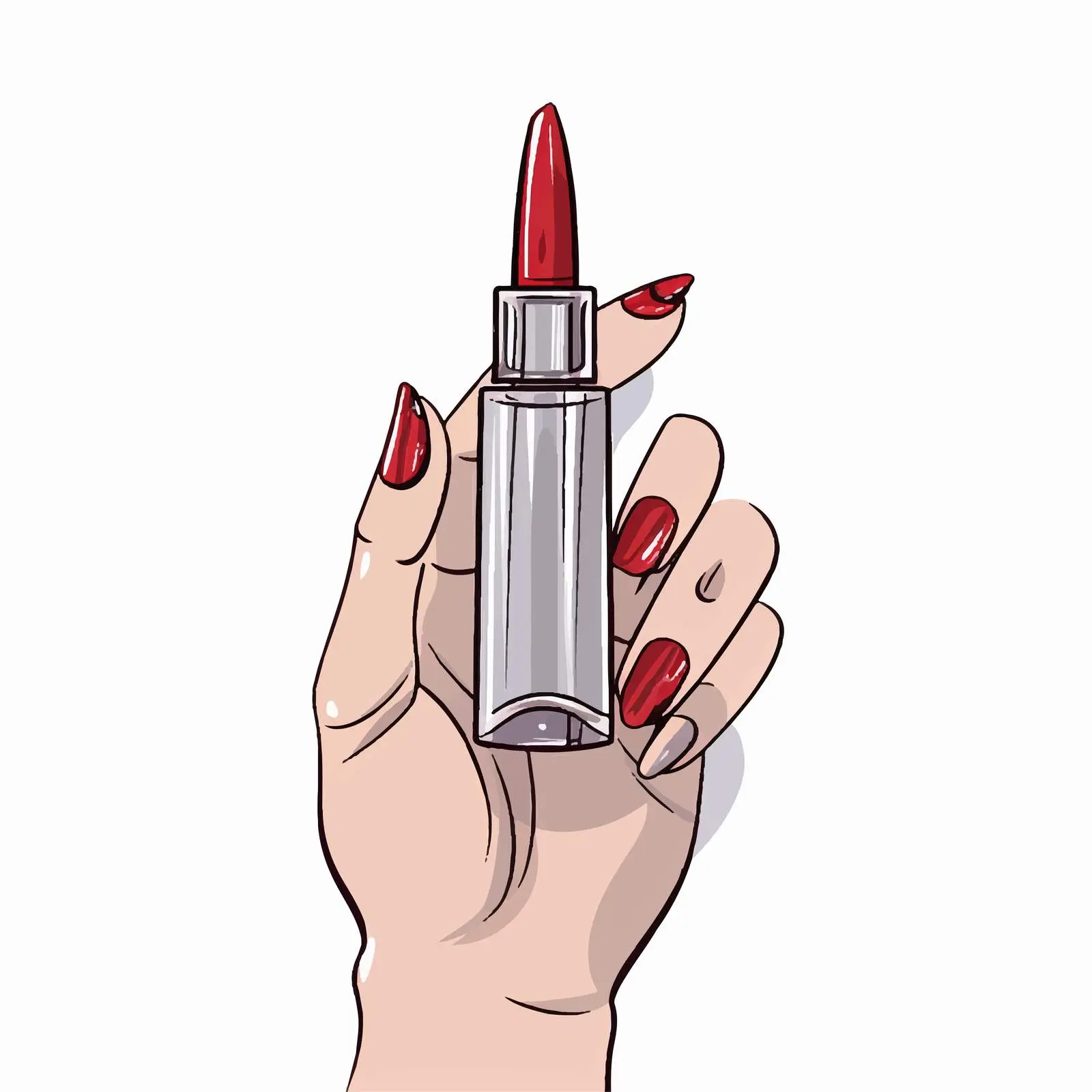 Trendy Nail Polish in Elegant Hand with Long Nails — free download from Dotvec