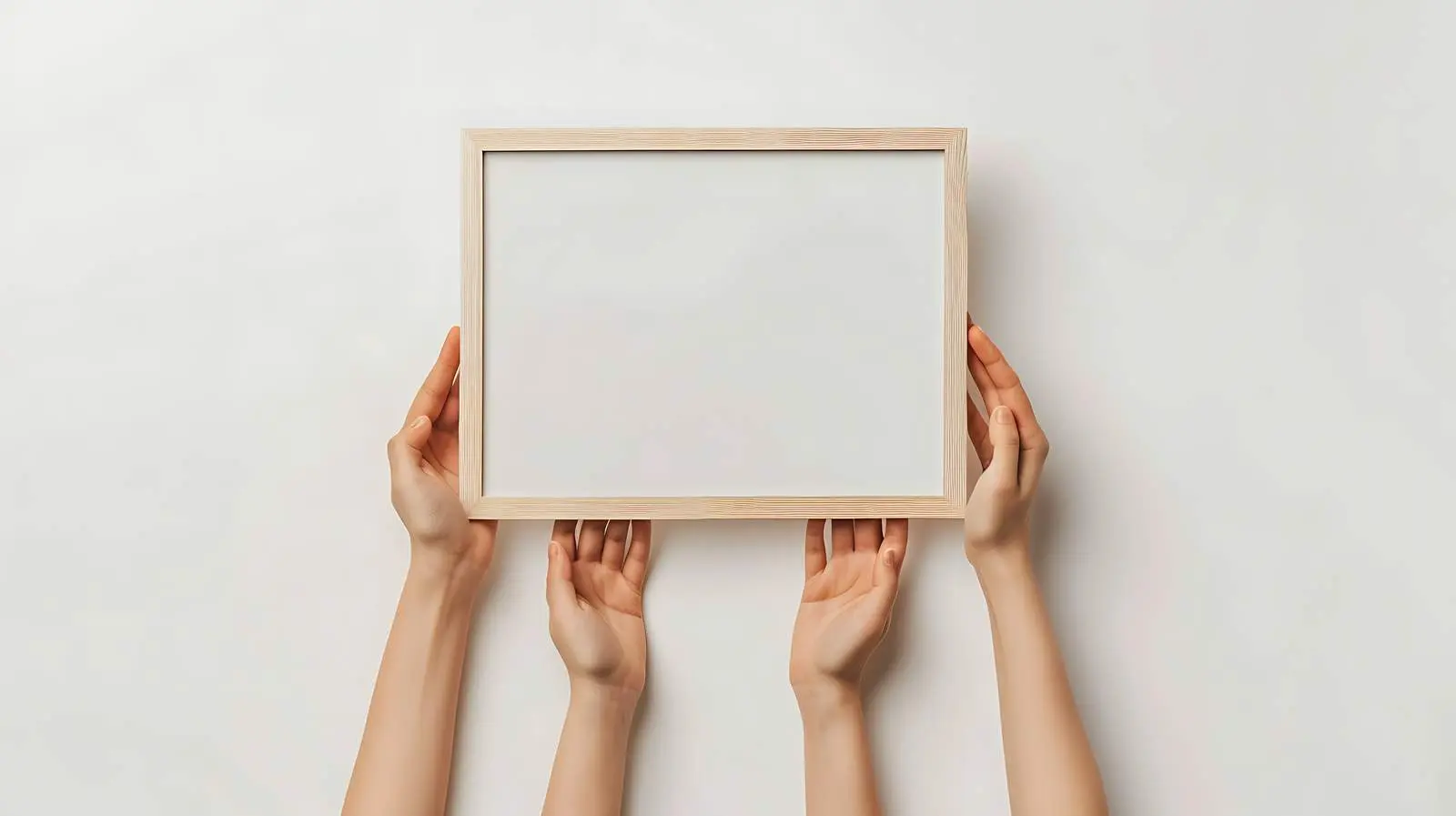 Female Hands Holding Blank Photo Frame Mockup – free isolation image from Dotvec