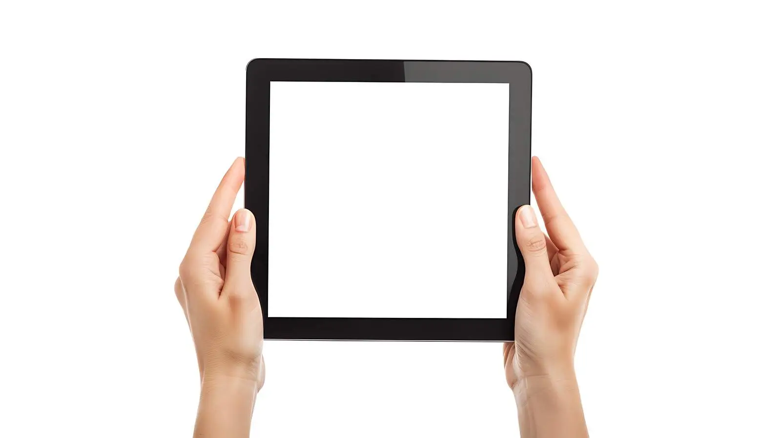 Female Hands Holding Tablet with Blank Screen – free user image from Dotvec