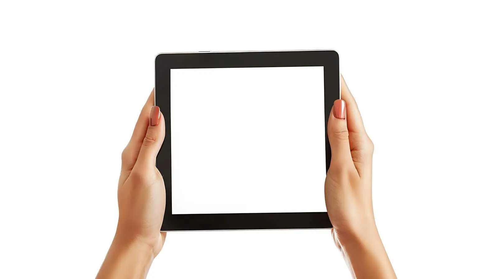 Female Hands Holding Tablet with Blank Screen — free download from Dotvec