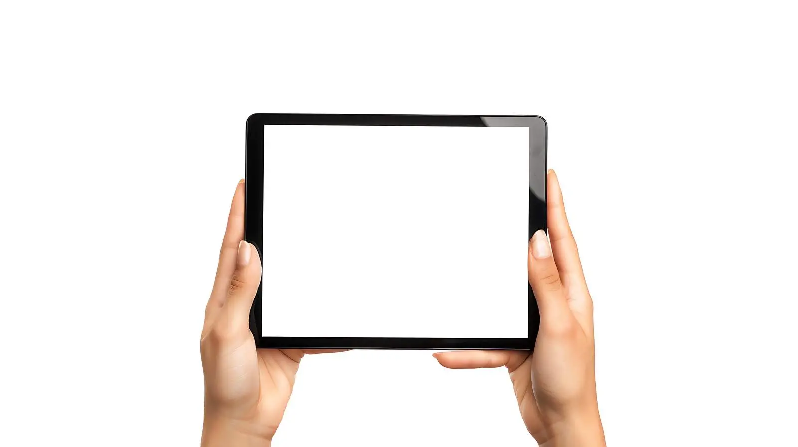 Hands Holding Tablet with Blank Screen – free user image from Dotvec