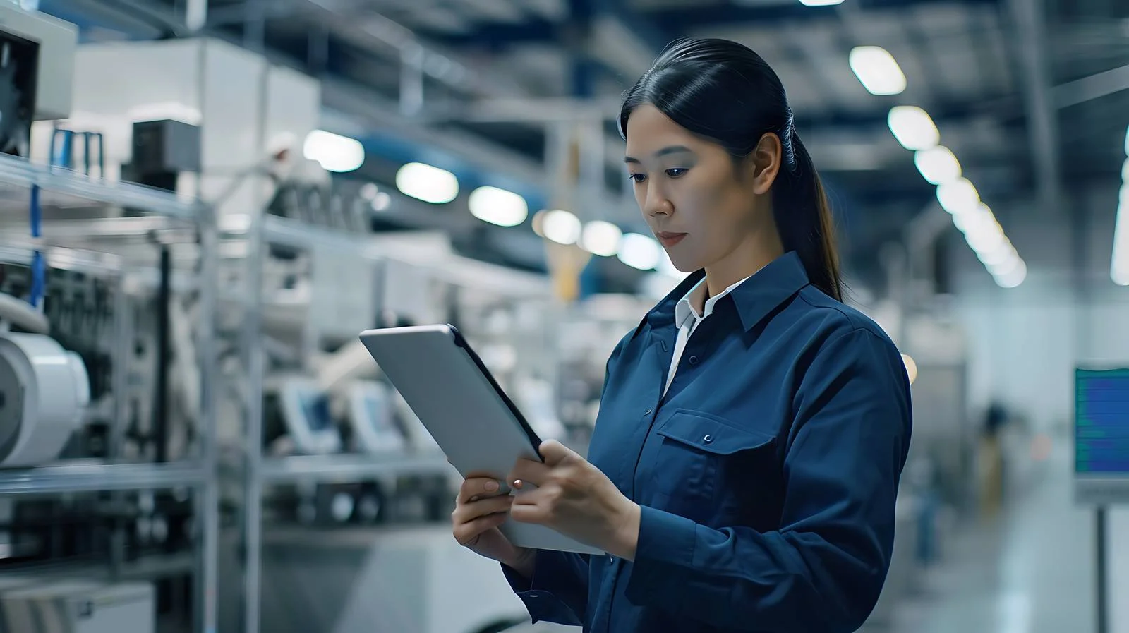 Professional Female Manager Using Digital Tablet — free download from Dotvec