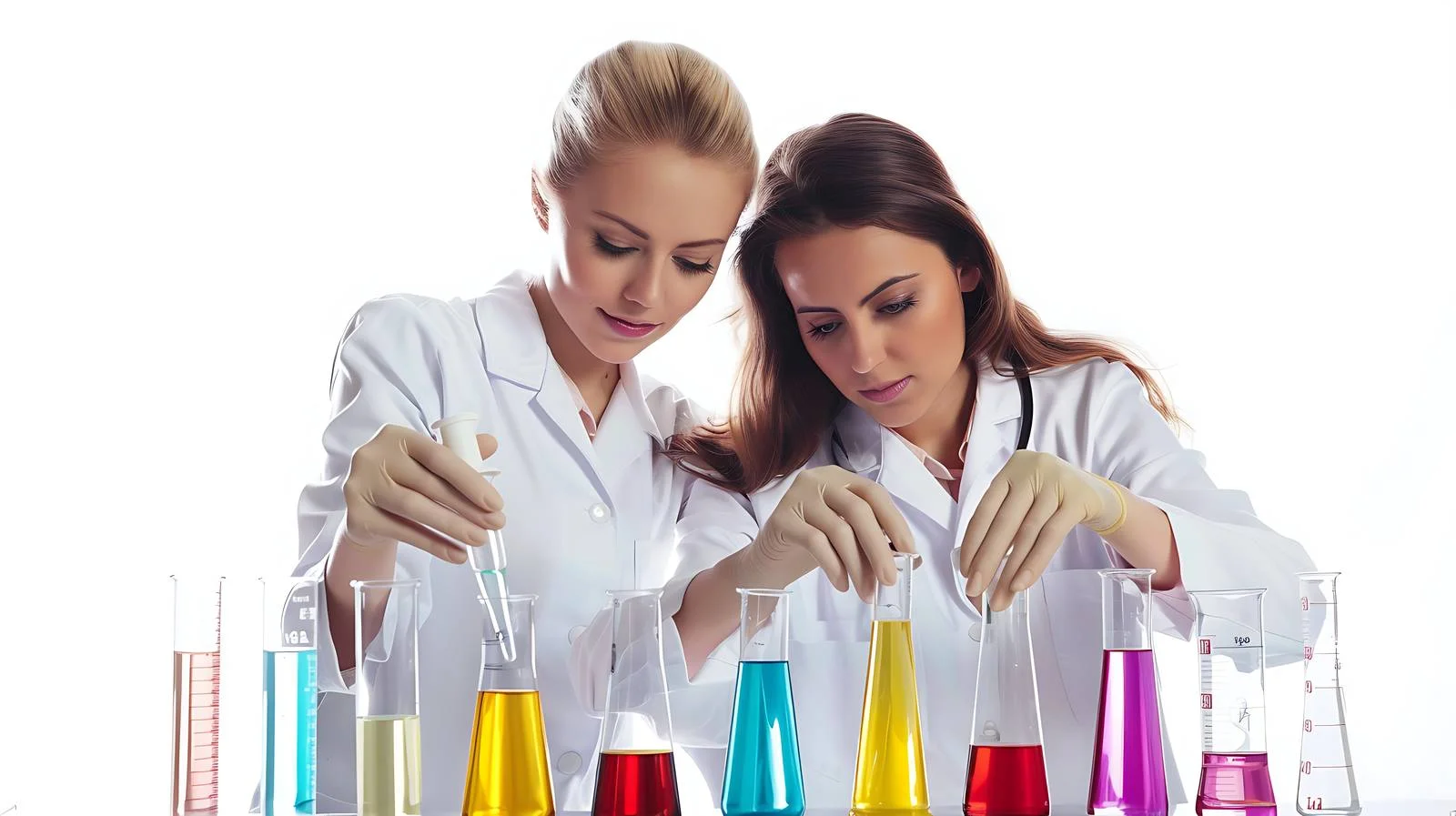 Pharmacists Analyzing Chemical in Graduated Cylinder — free download from Dotvec