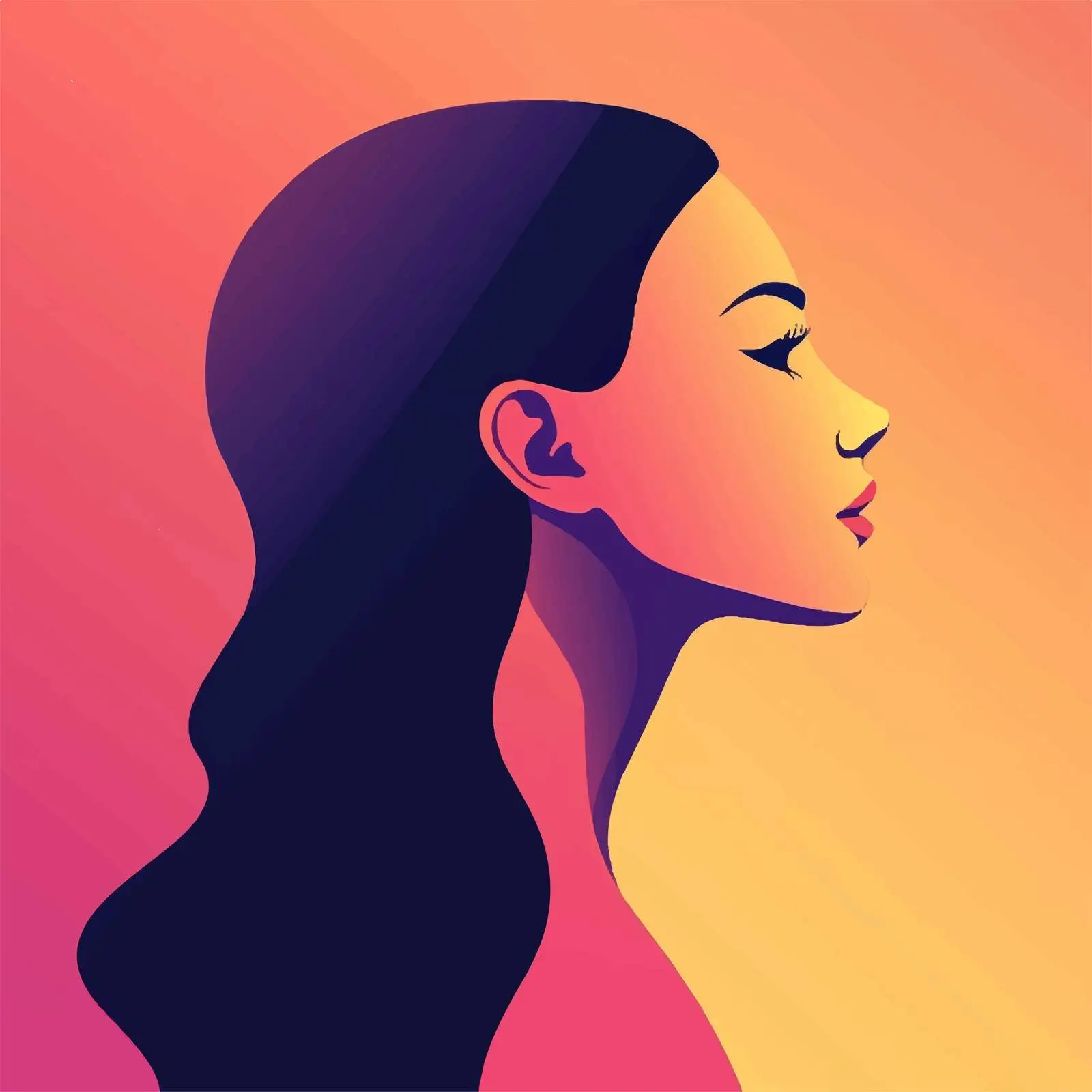 Diverse Female Profiles on Colorful Background Vectors — free download from Dotvec
