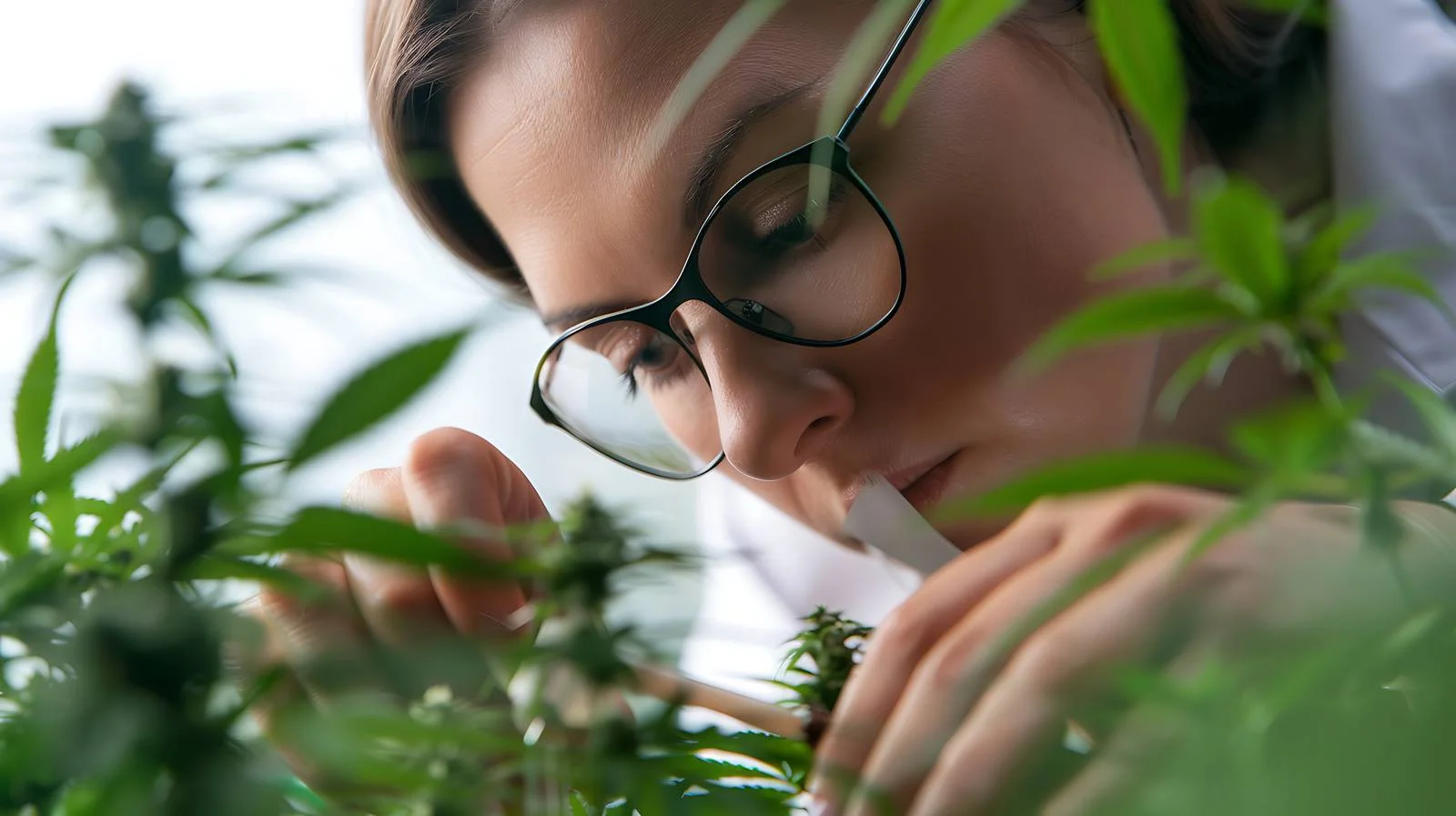 Cannabis Researcher Analyzing Leaves and Buds — free download from Dotvec