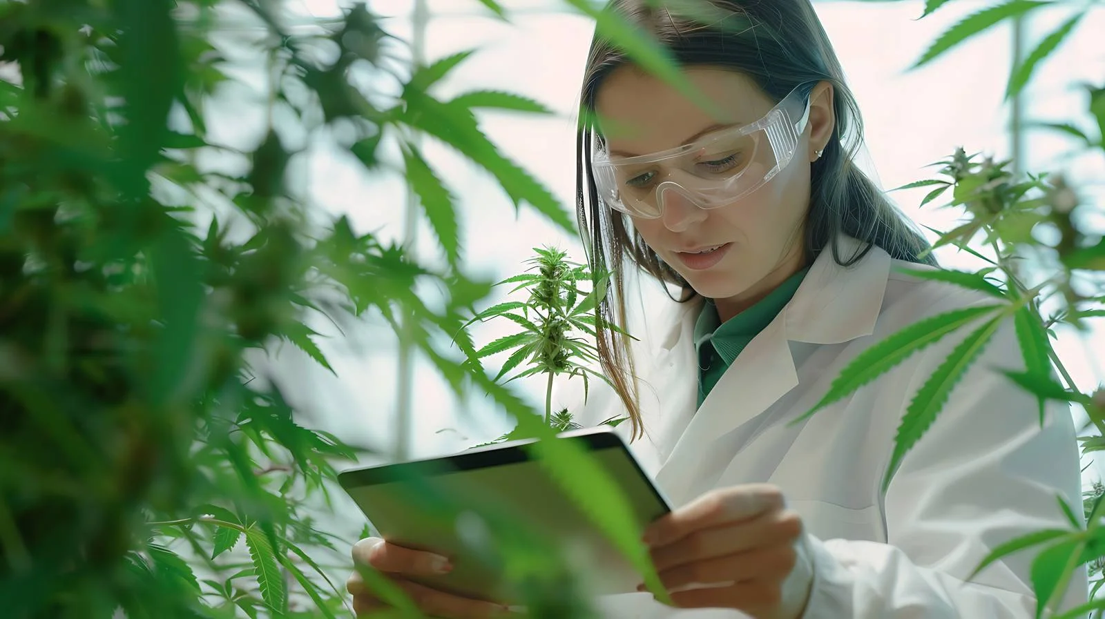 Botanist studying cannabis plants and flowers — free download from Dotvec
