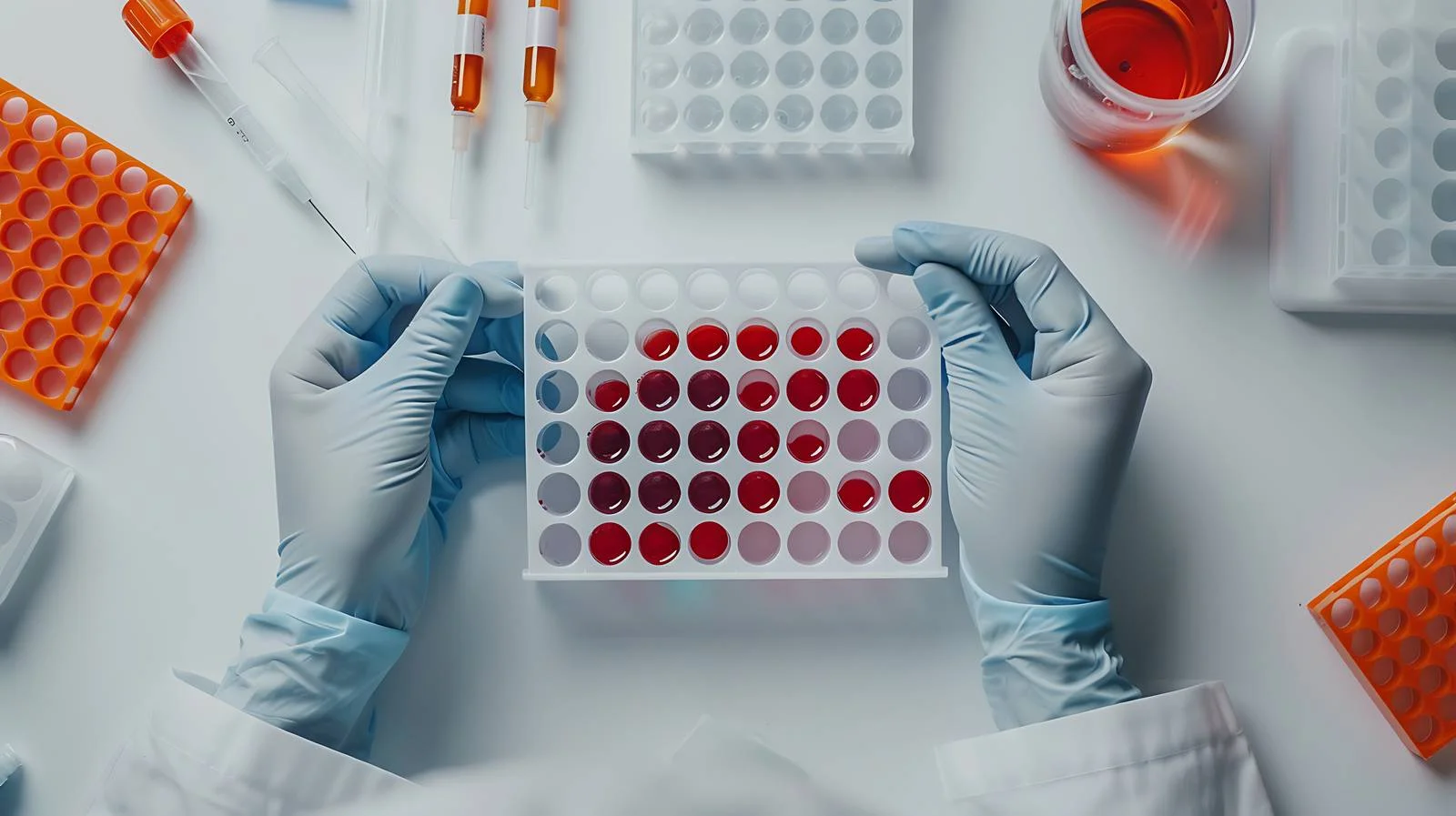 Scientist Preparing Multi-Well Tray — free download from Dotvec