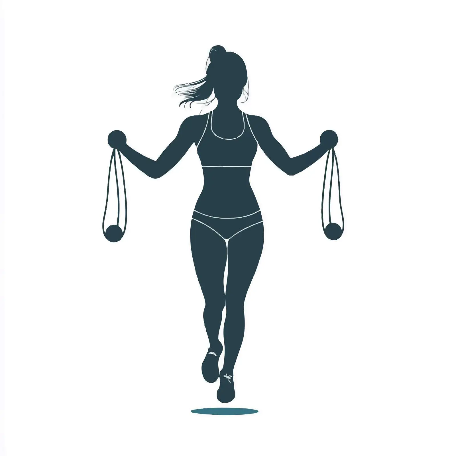 Female Silhouette with Dumbbell and Jump Rope Vector — free download from Dotvec