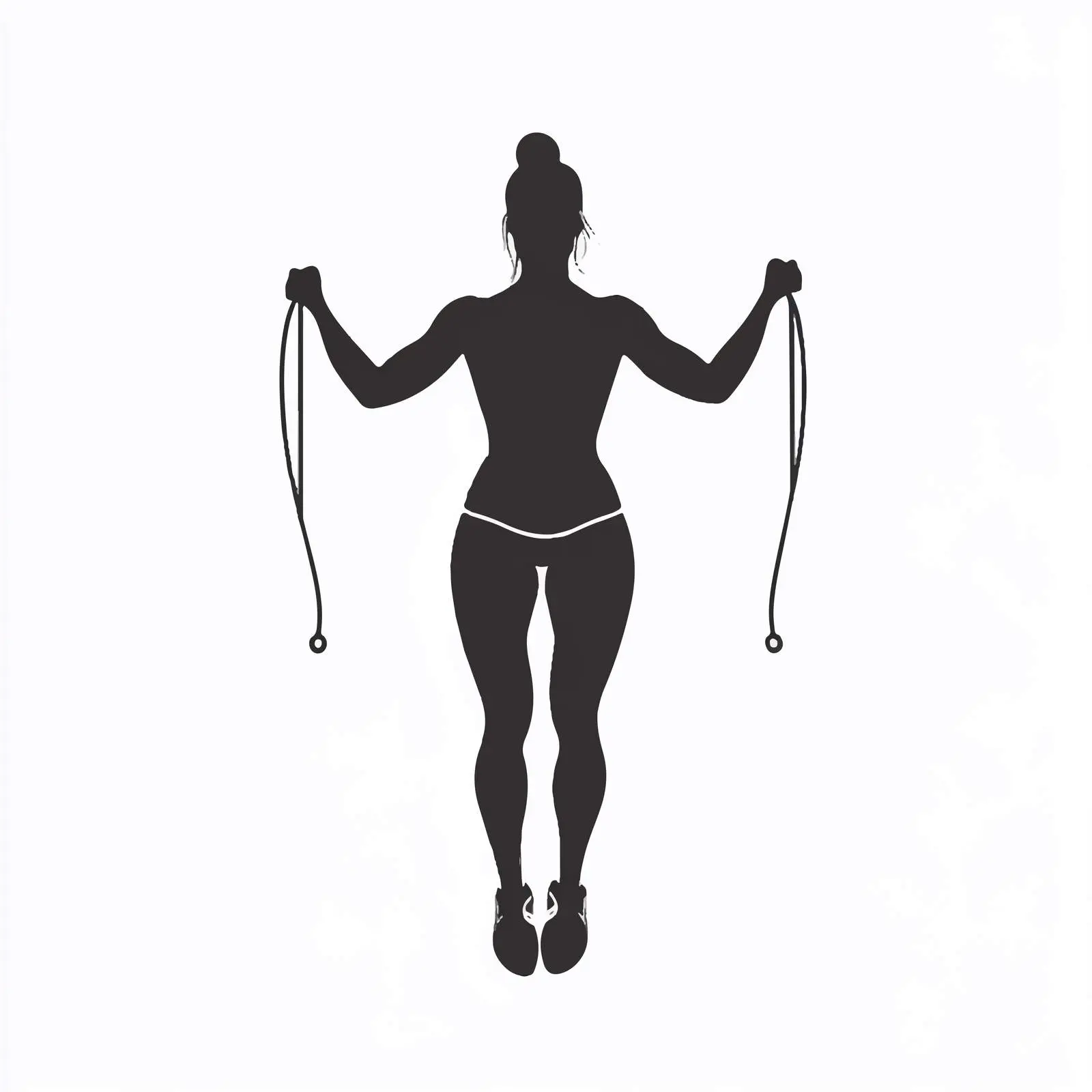 Female Silhouette with Dumbbell and Jump Rope Vector — free download from Dotvec