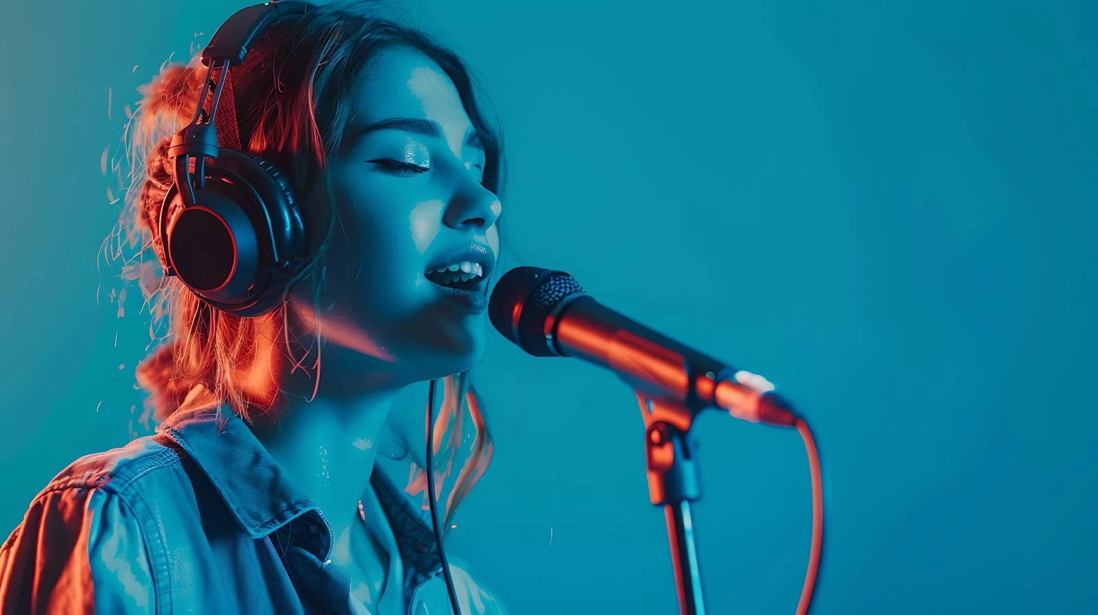 Female Singer Performing with Microphone — free download from Dotvec