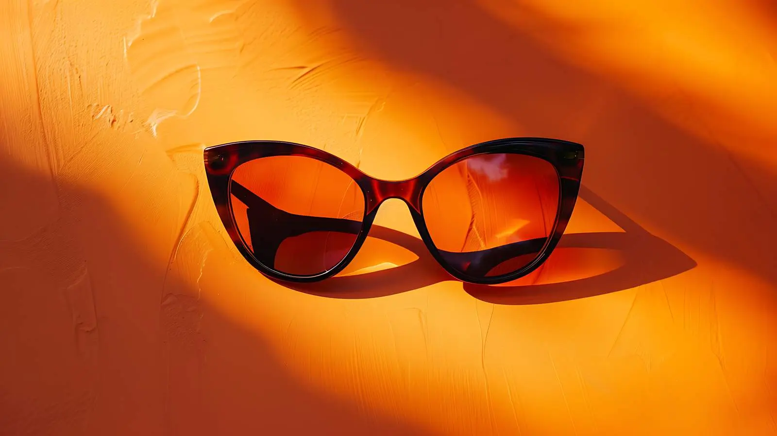 Stylish Female Sunglasses Against Orange Background – free model image from Dotvec