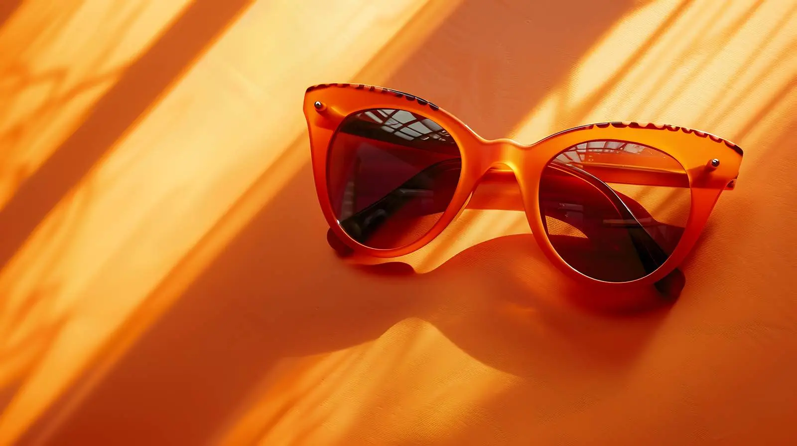 Stylish Female Sunglasses on Orange Background – free optical image from Dotvec