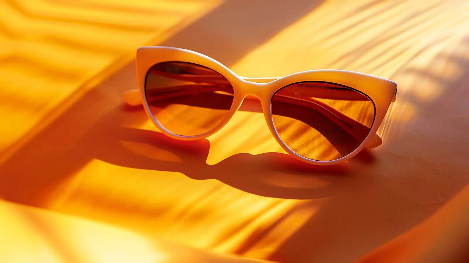 Stylish Female Sunglasses on Orange Background – free optical image from Dotvec