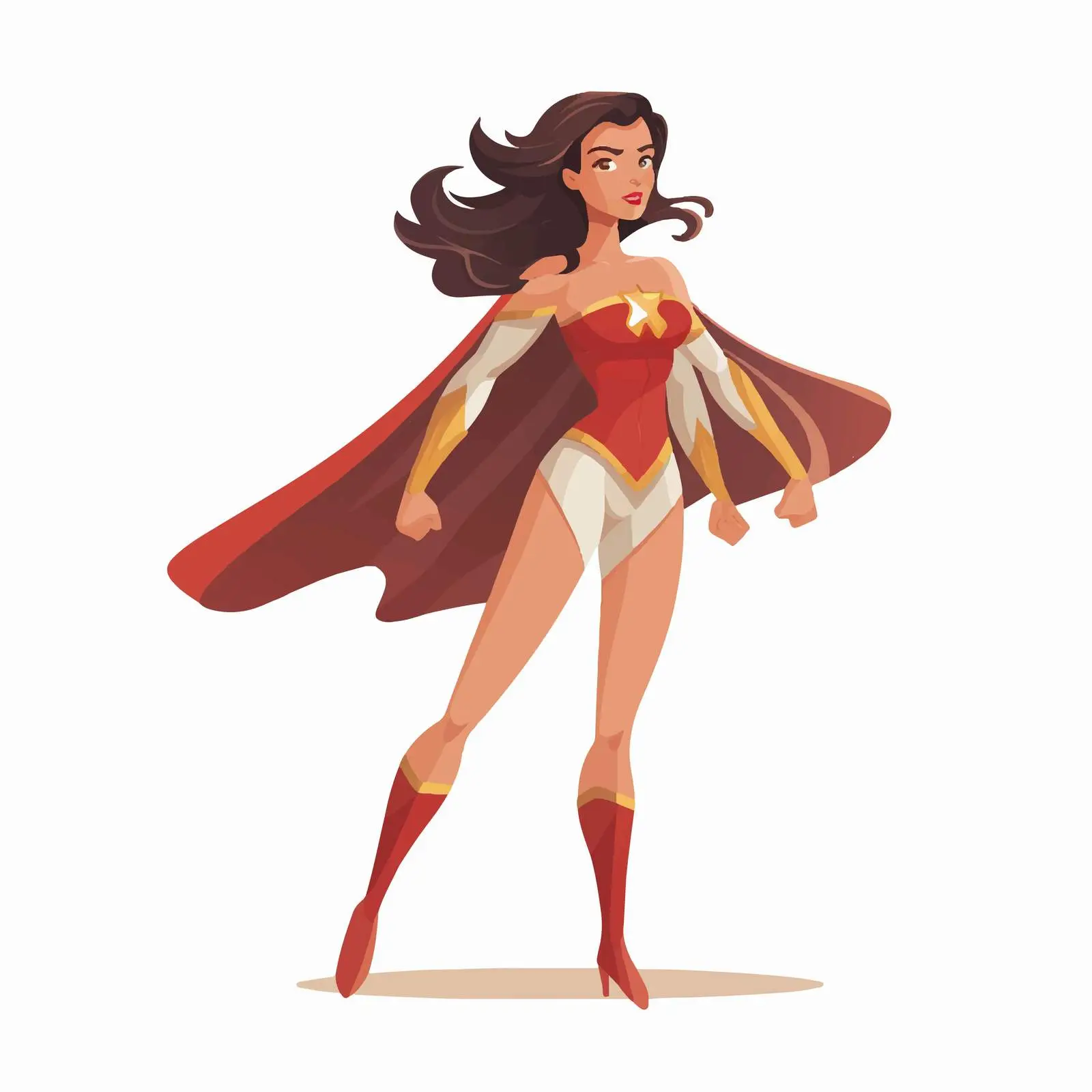 Brunette Female Superhero with Muscles — free download from Dotvec